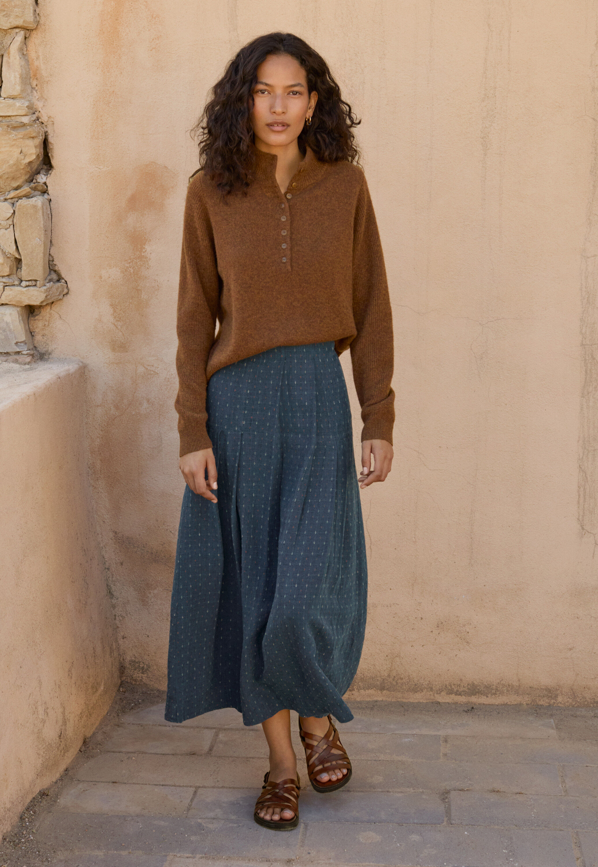 Pleated skirt, Dark petrol, large