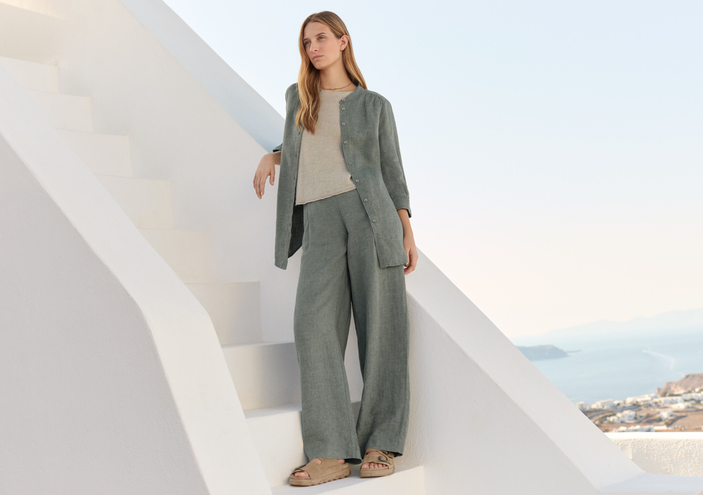 Flat-front trousers