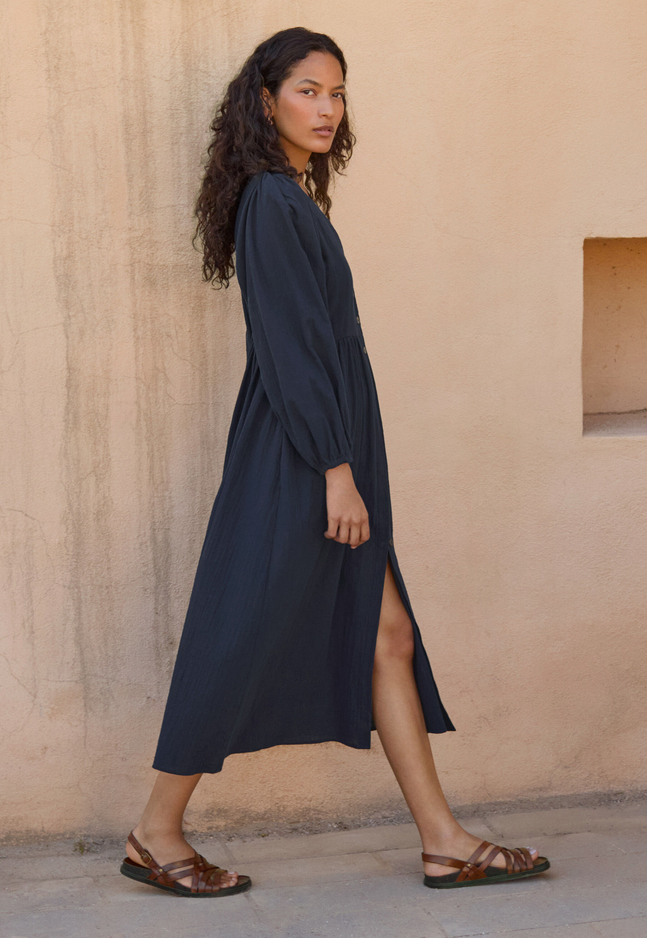 Gathered sleeve dress