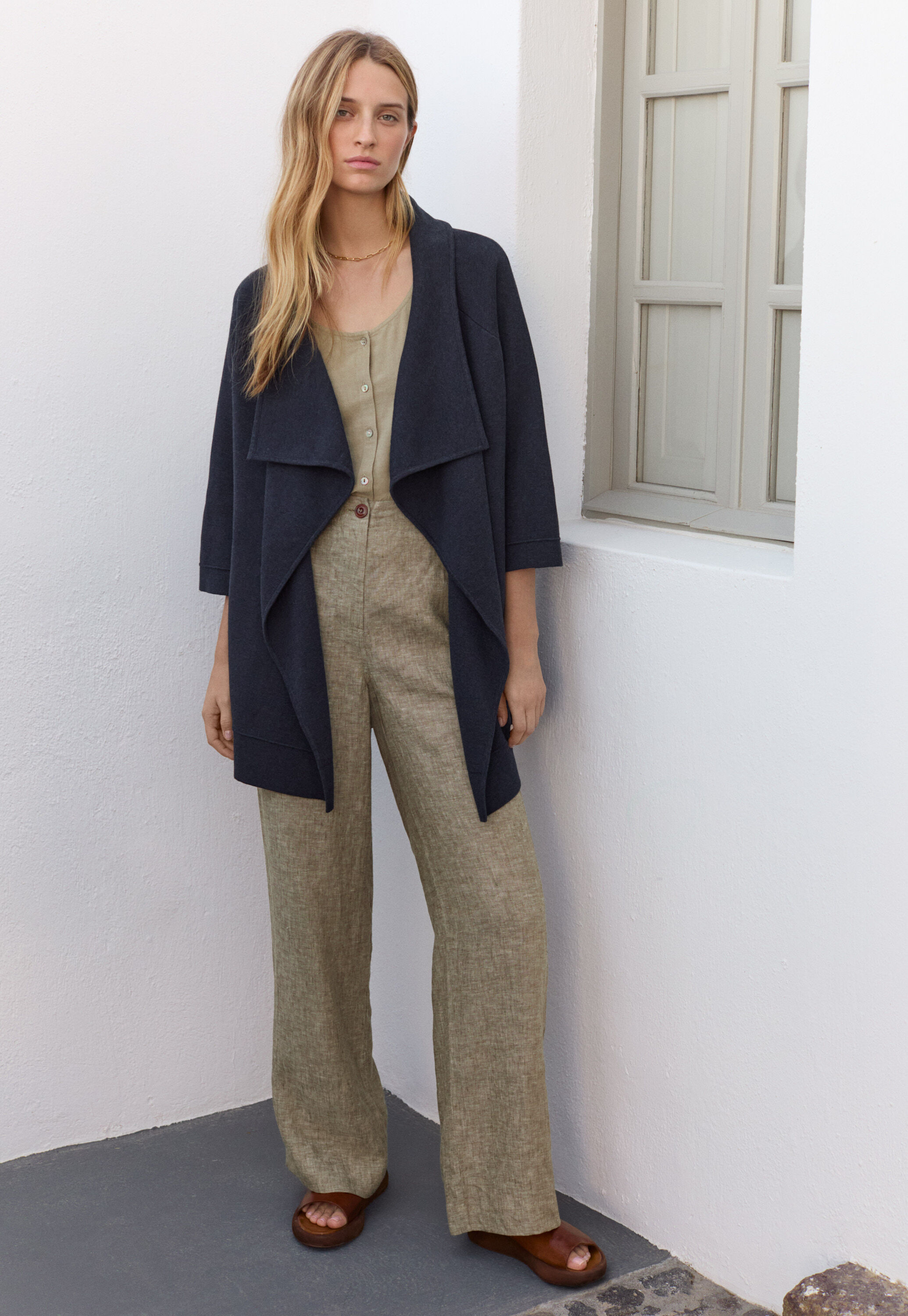 Waterfall-edge jacket