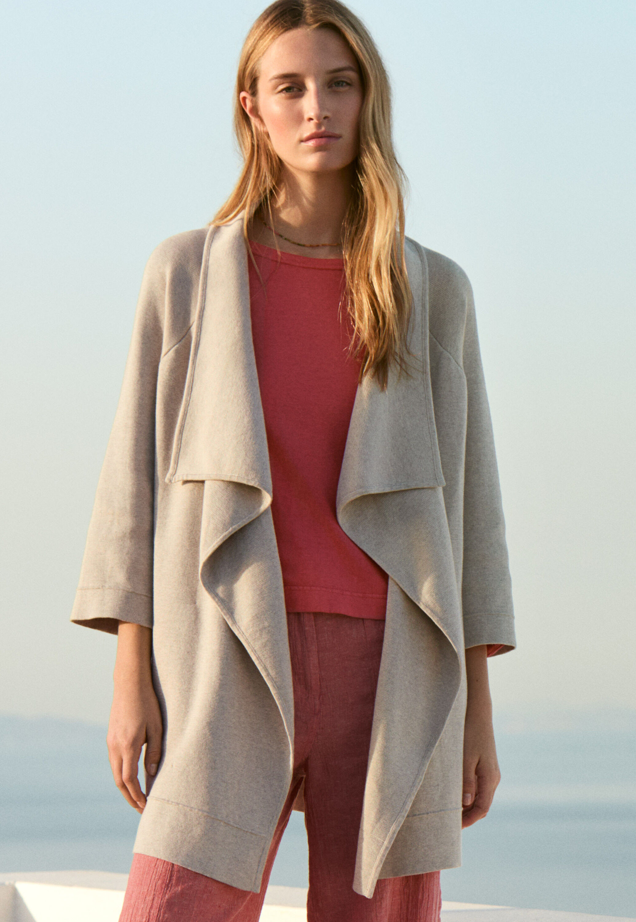 Waterfall-edge jacket