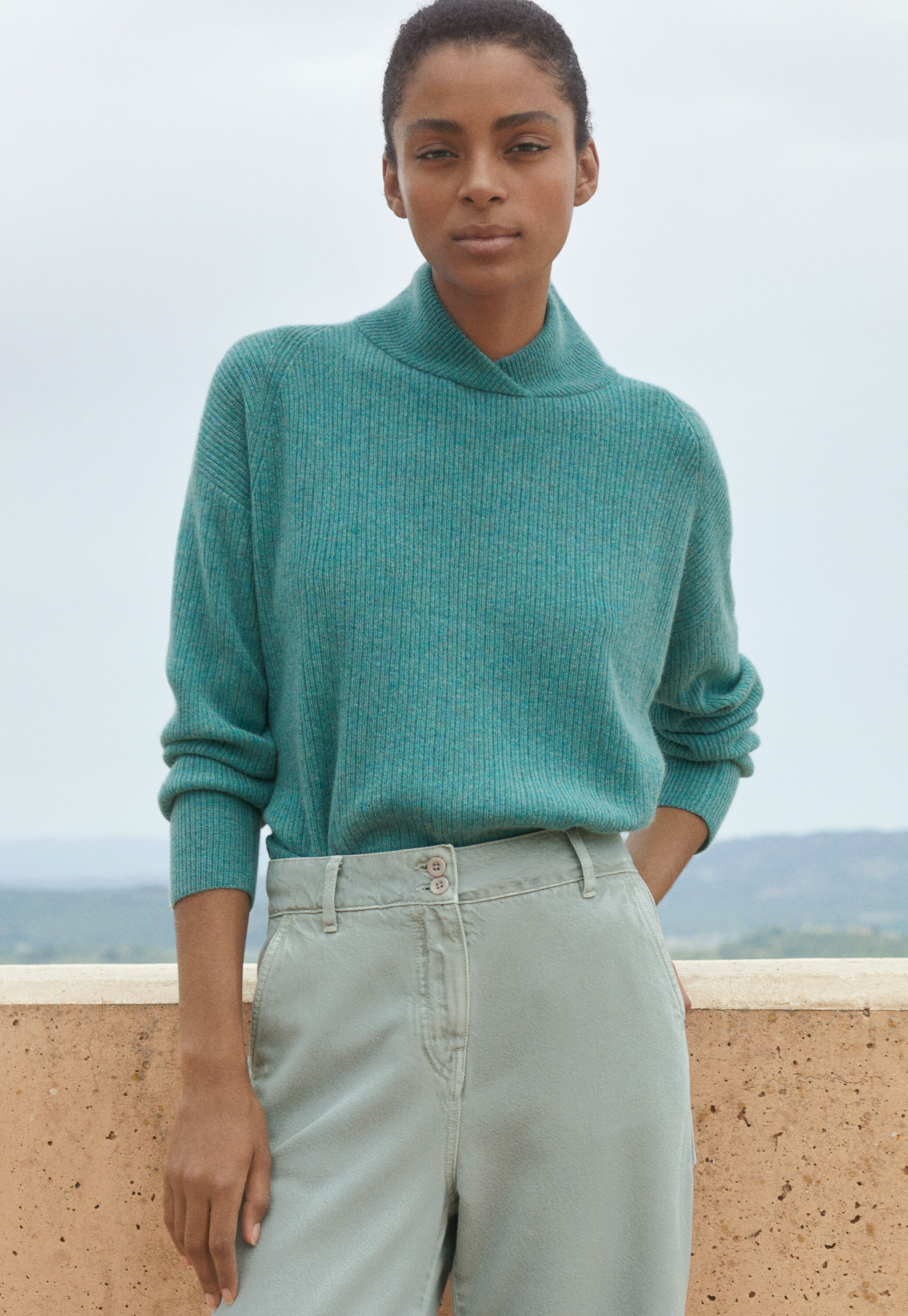 Rib-stitch sweater