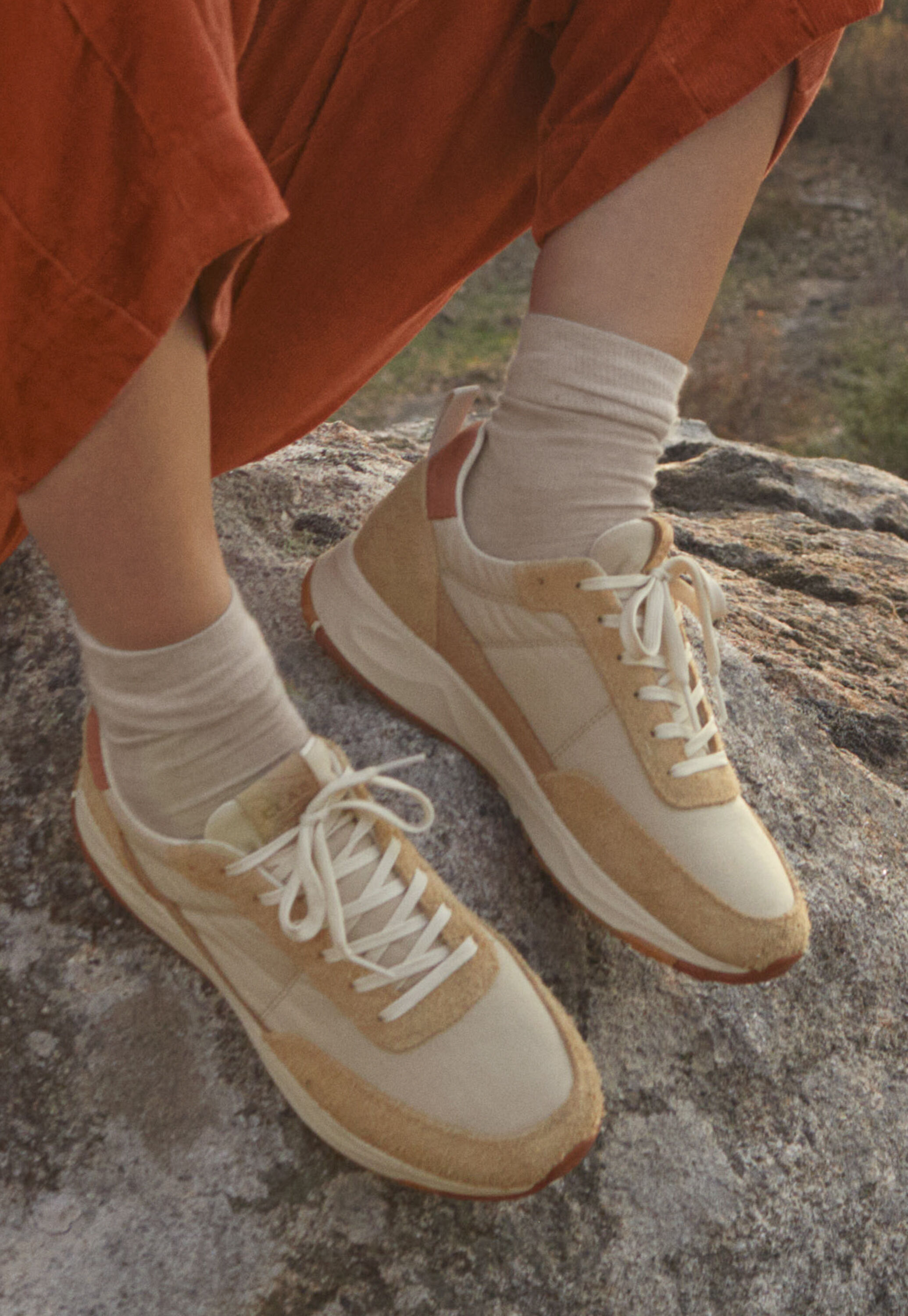 Lace-up trainers, Sand rust, large