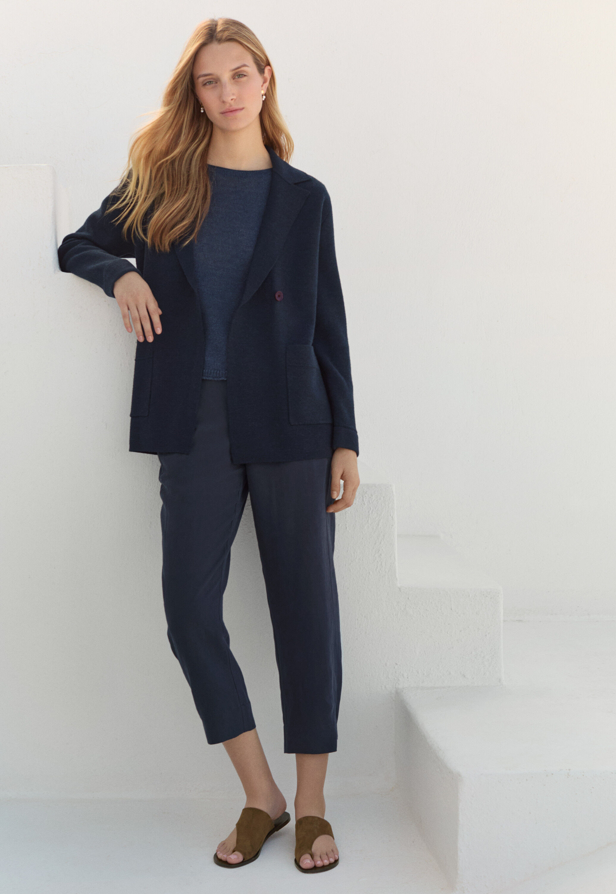 Side-panel trousers, Midnight, large
