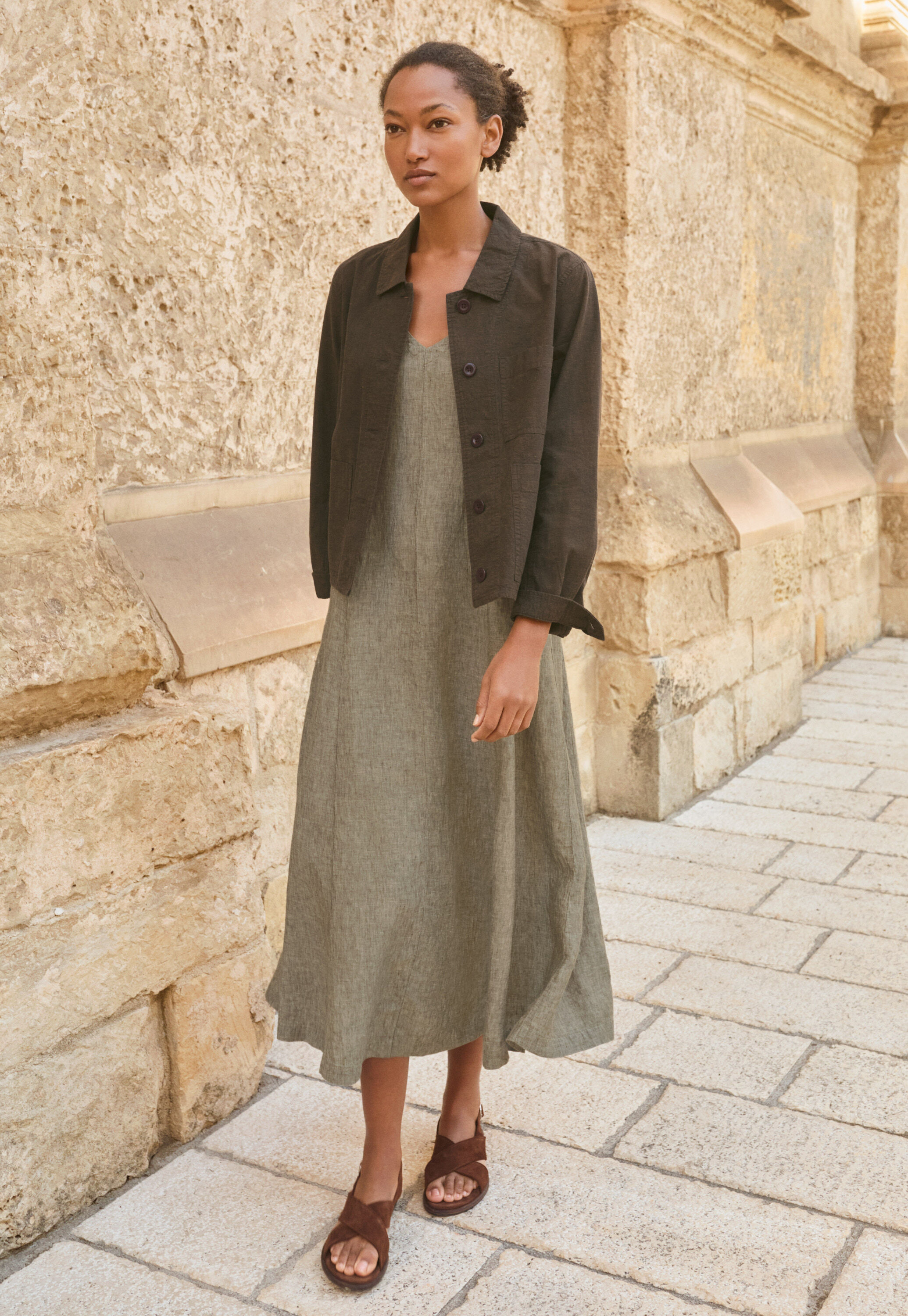 Lightweight jacket, Dark brown, large