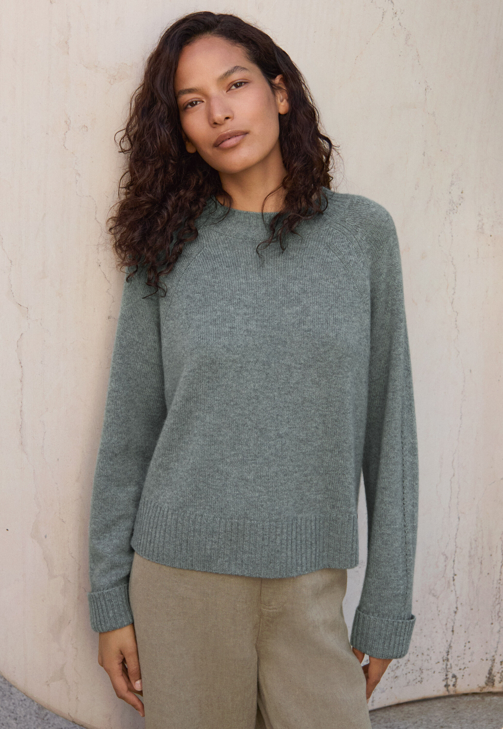 Raglan-sleeve sweater