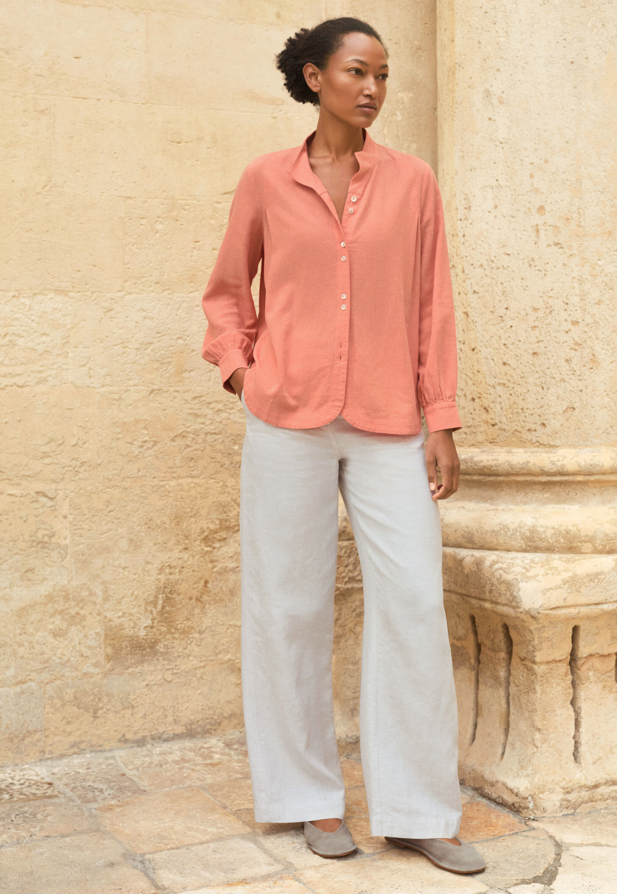 Garment-dyed overshirt