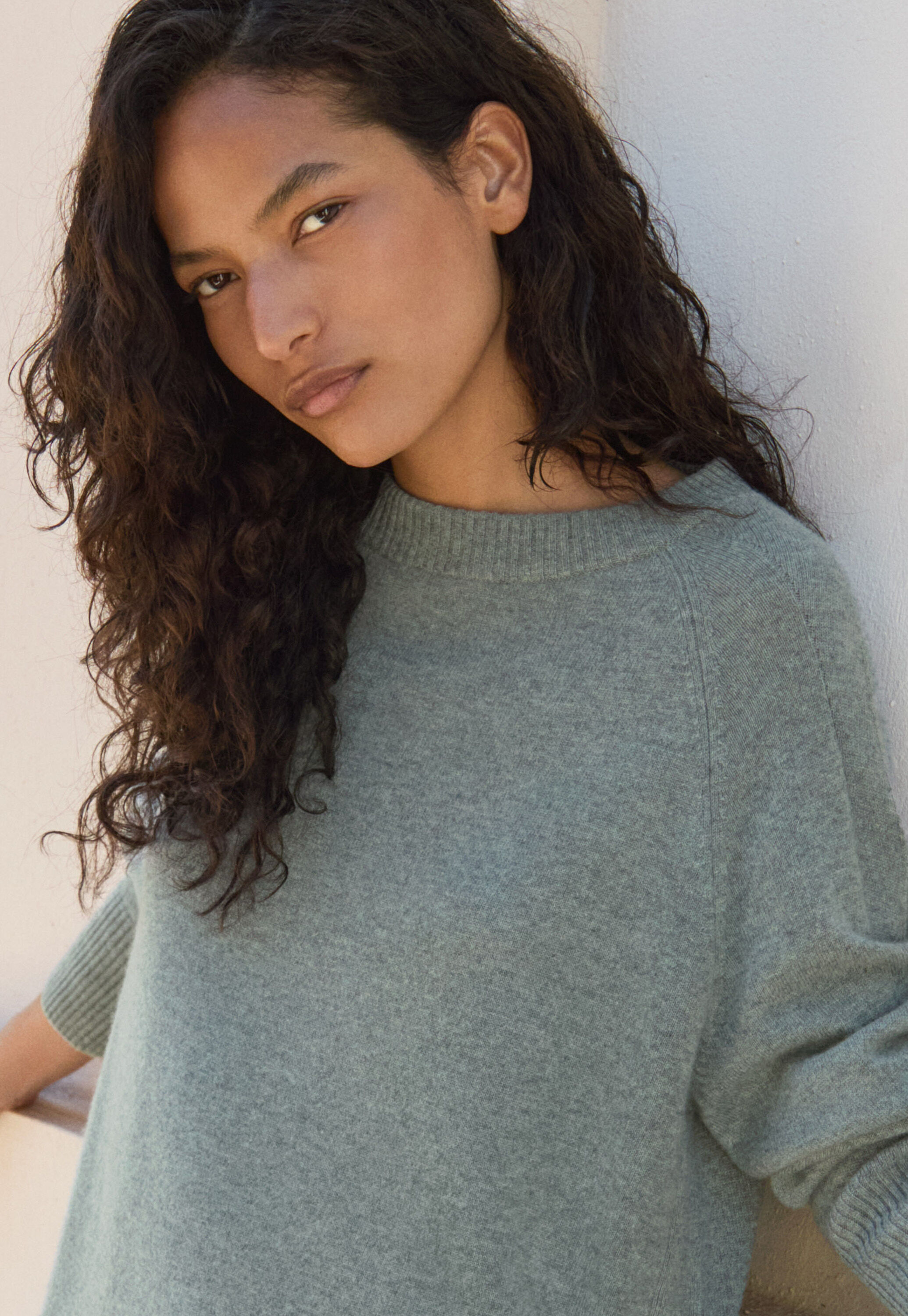 Raglan-sleeve sweater