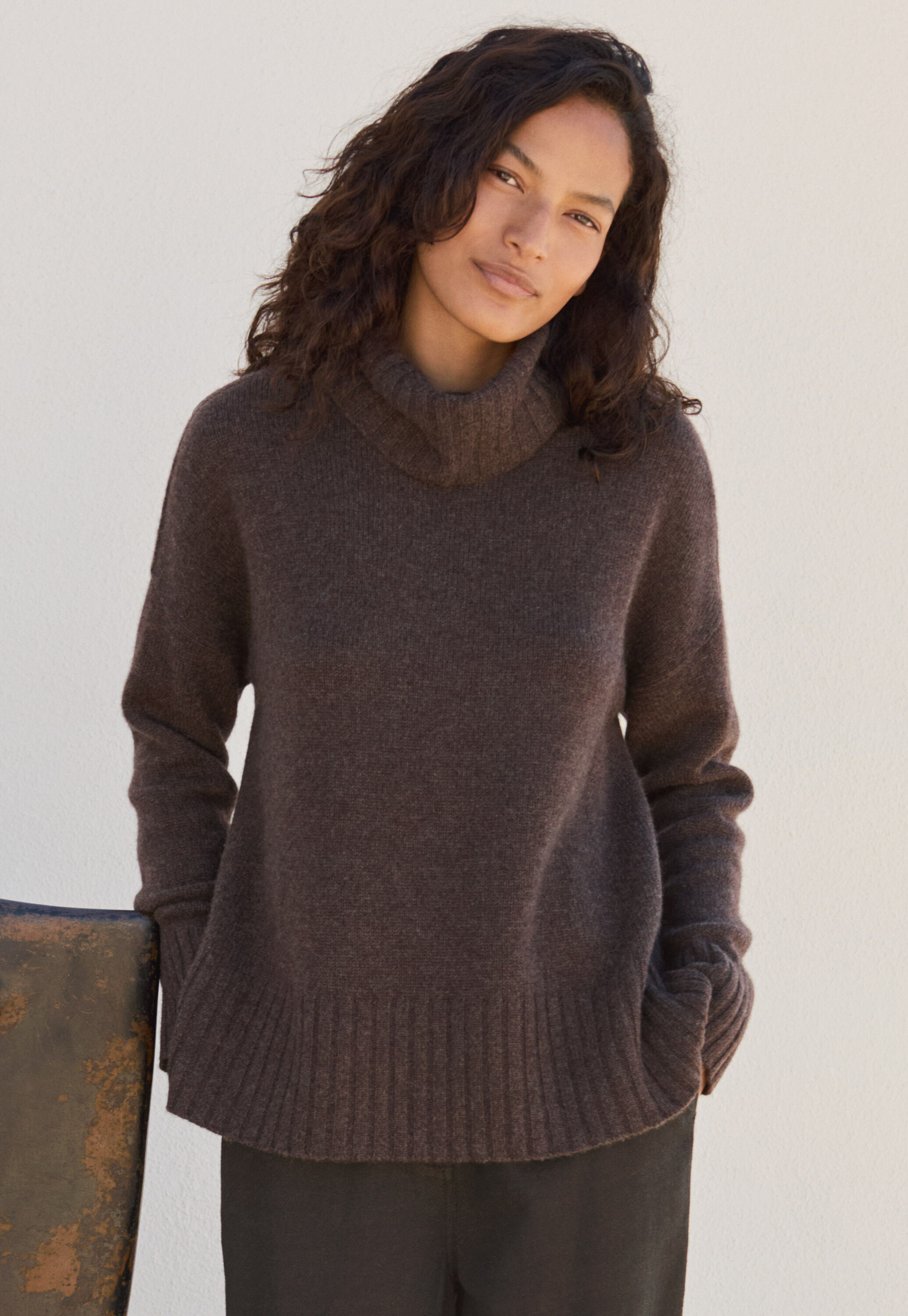 Funnel-neck sweater
