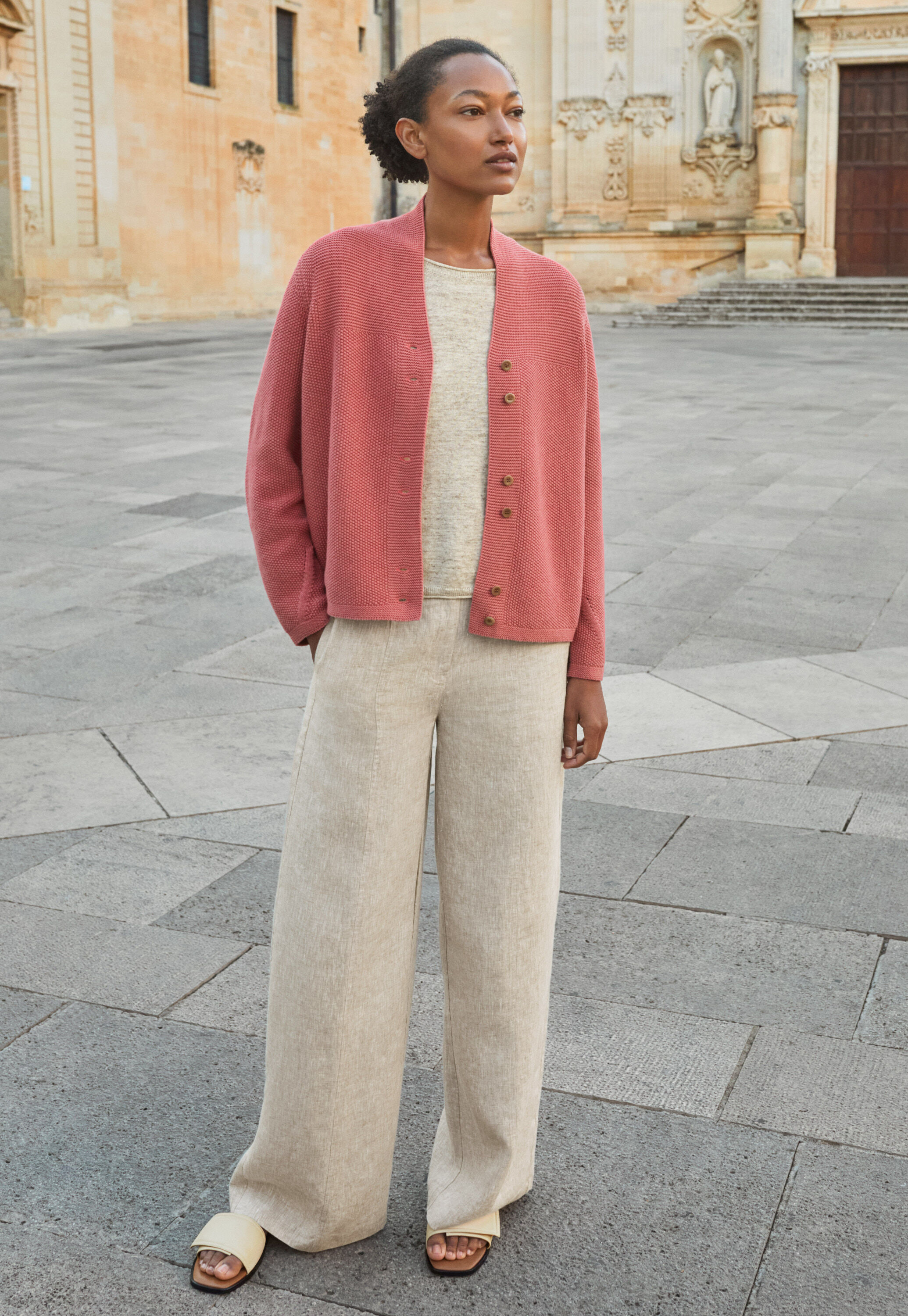 Button-front cardigan