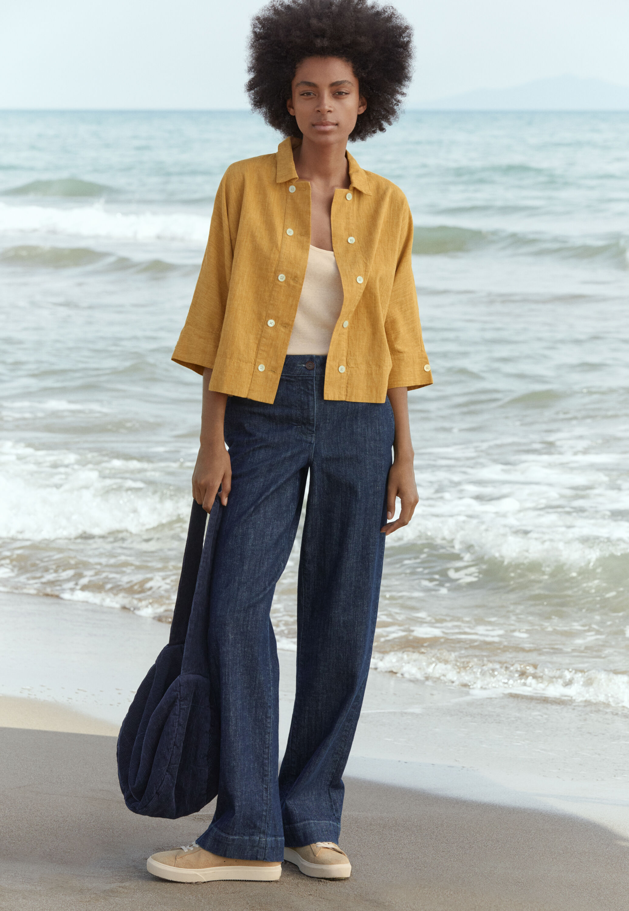 Wide tapered-leg jeans