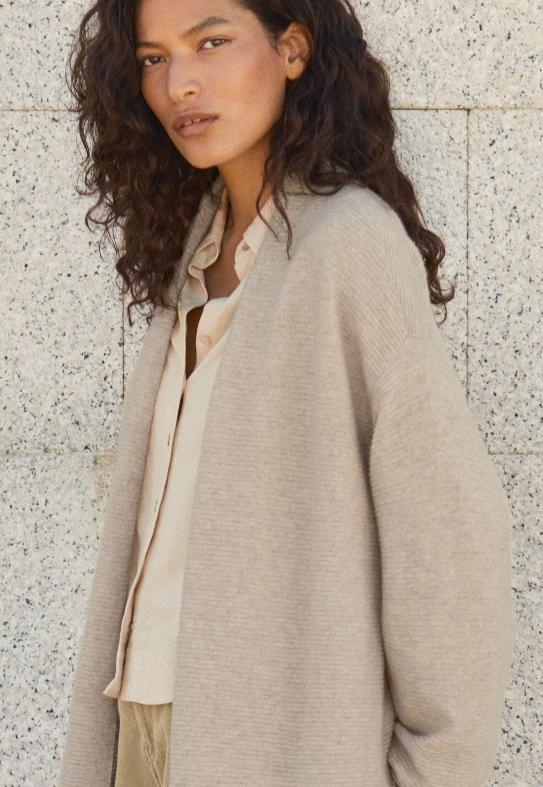 Garter-stitch cardigan
