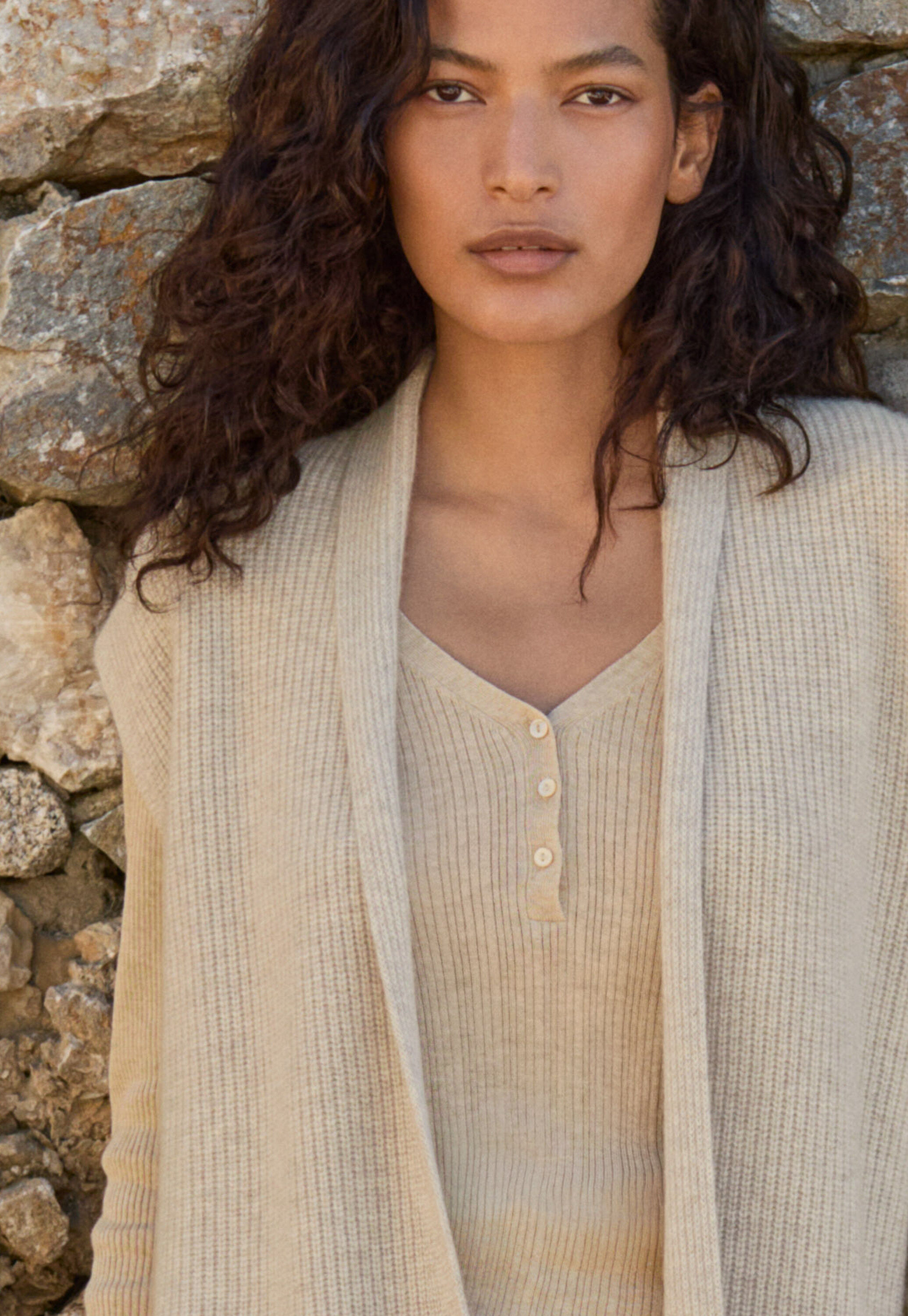 Rib-stitch cardigan