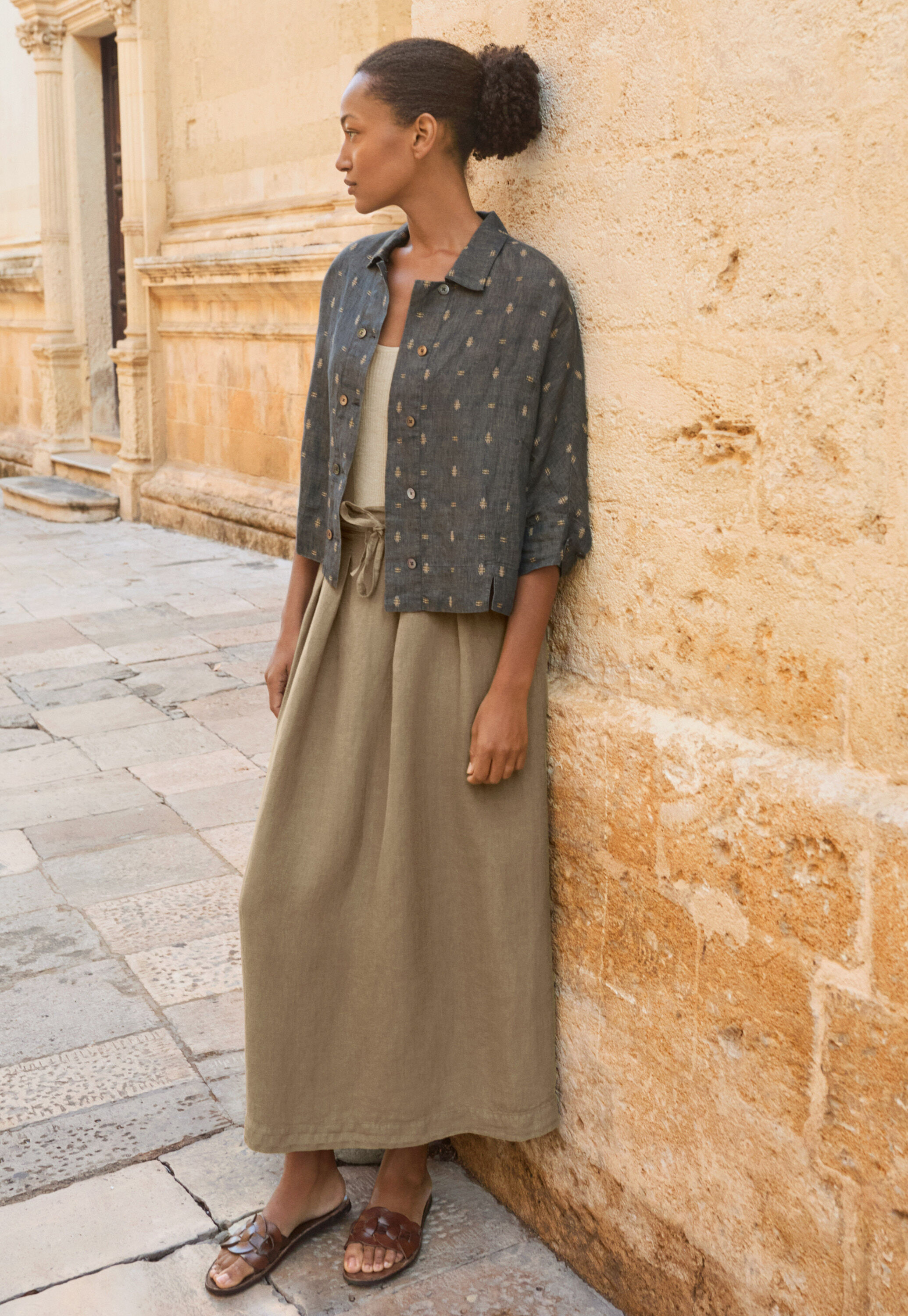 Pleat-detail skirt