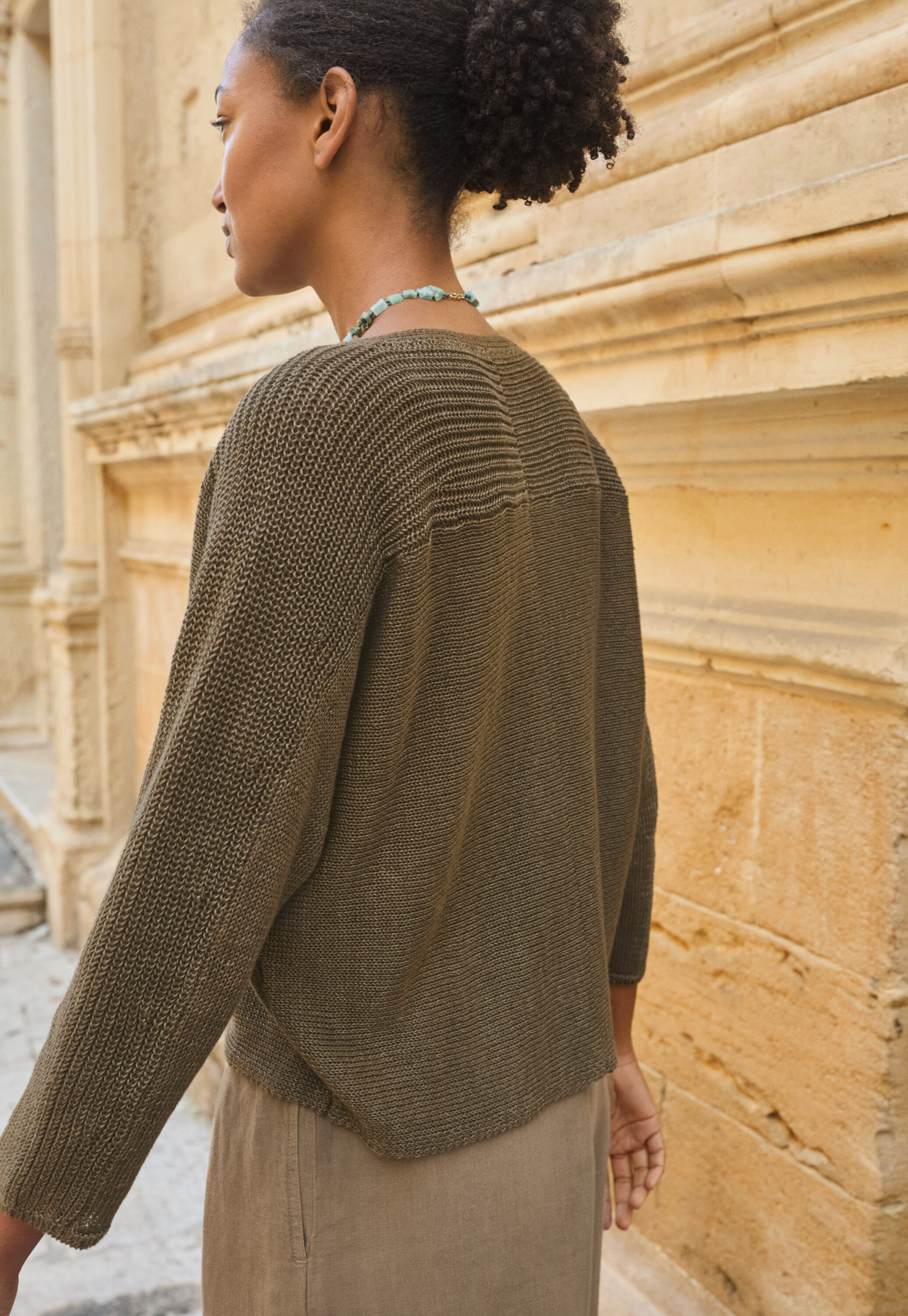 Dolman-sleeve cardigan