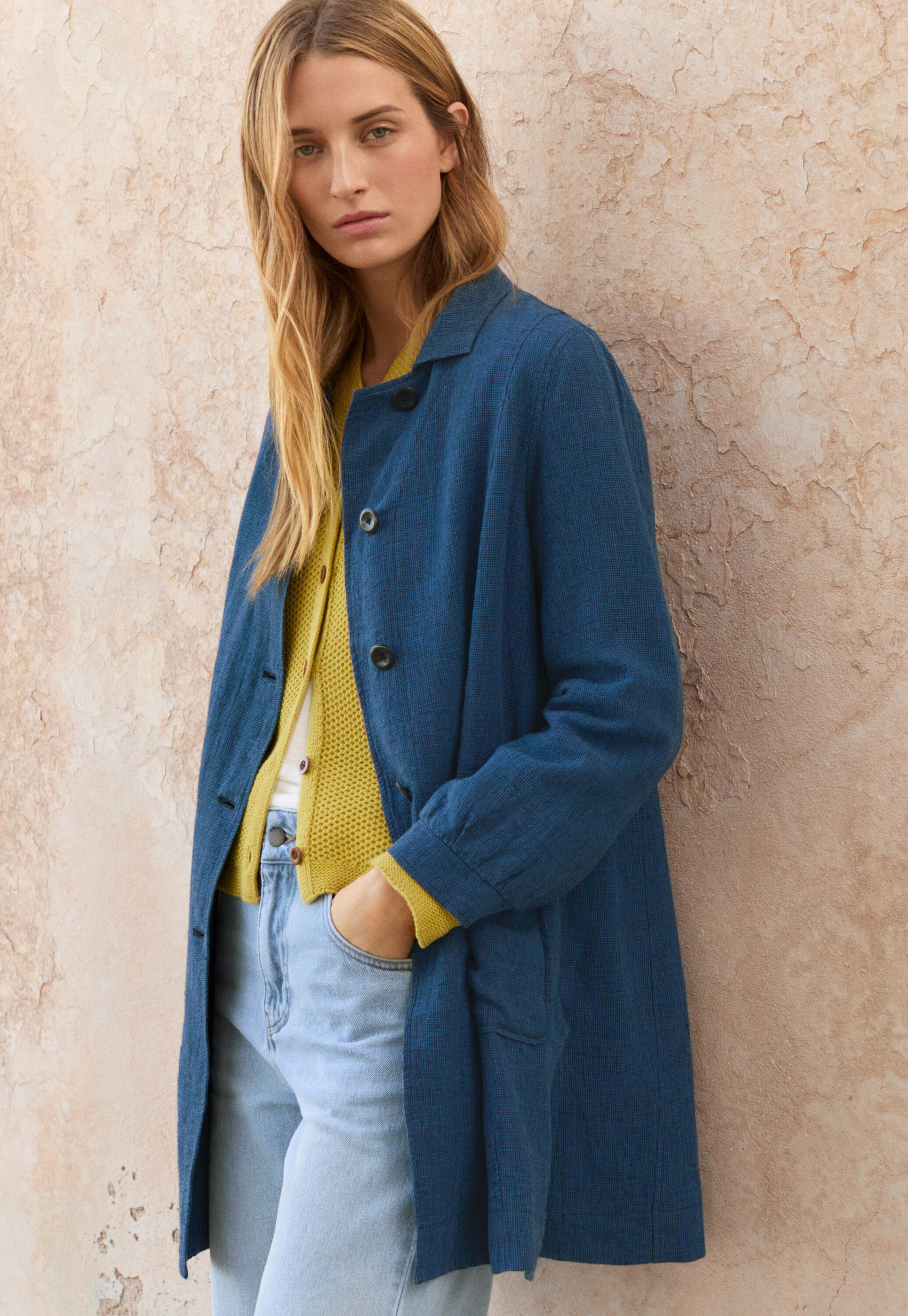Garment-dyed overshirt