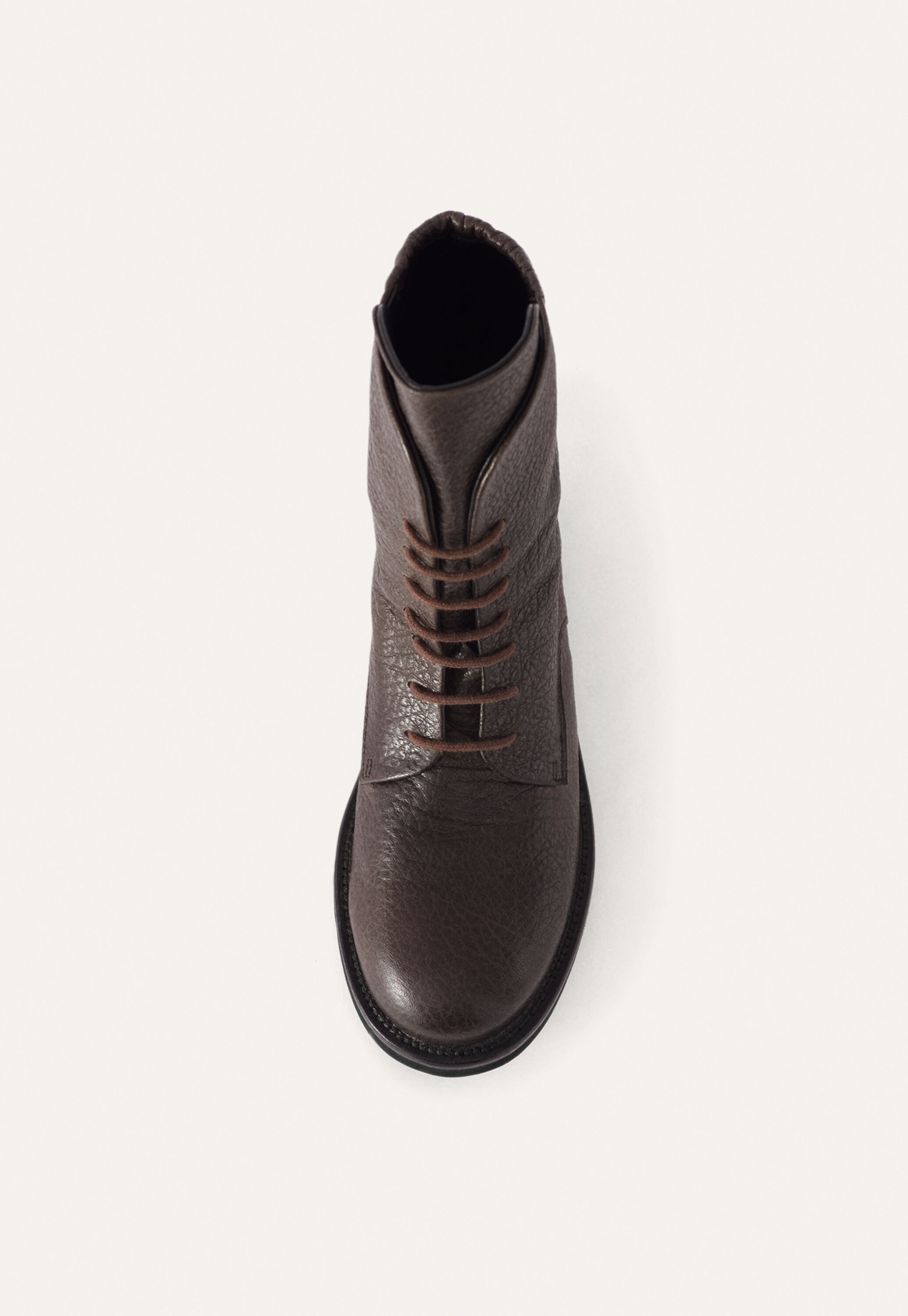 Long lace-up boots, Dark brown, large