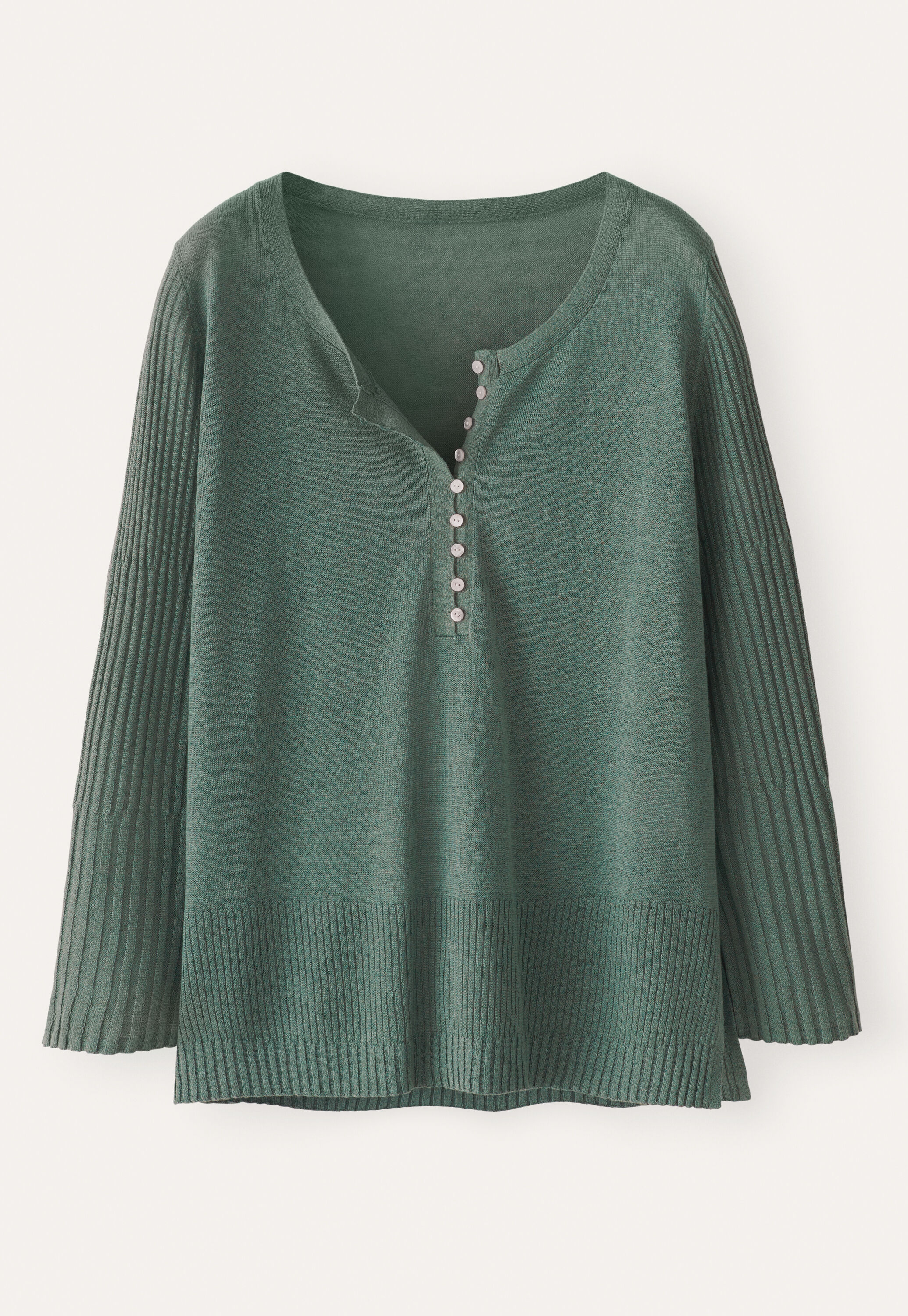 Ribbed-sleeve sweater