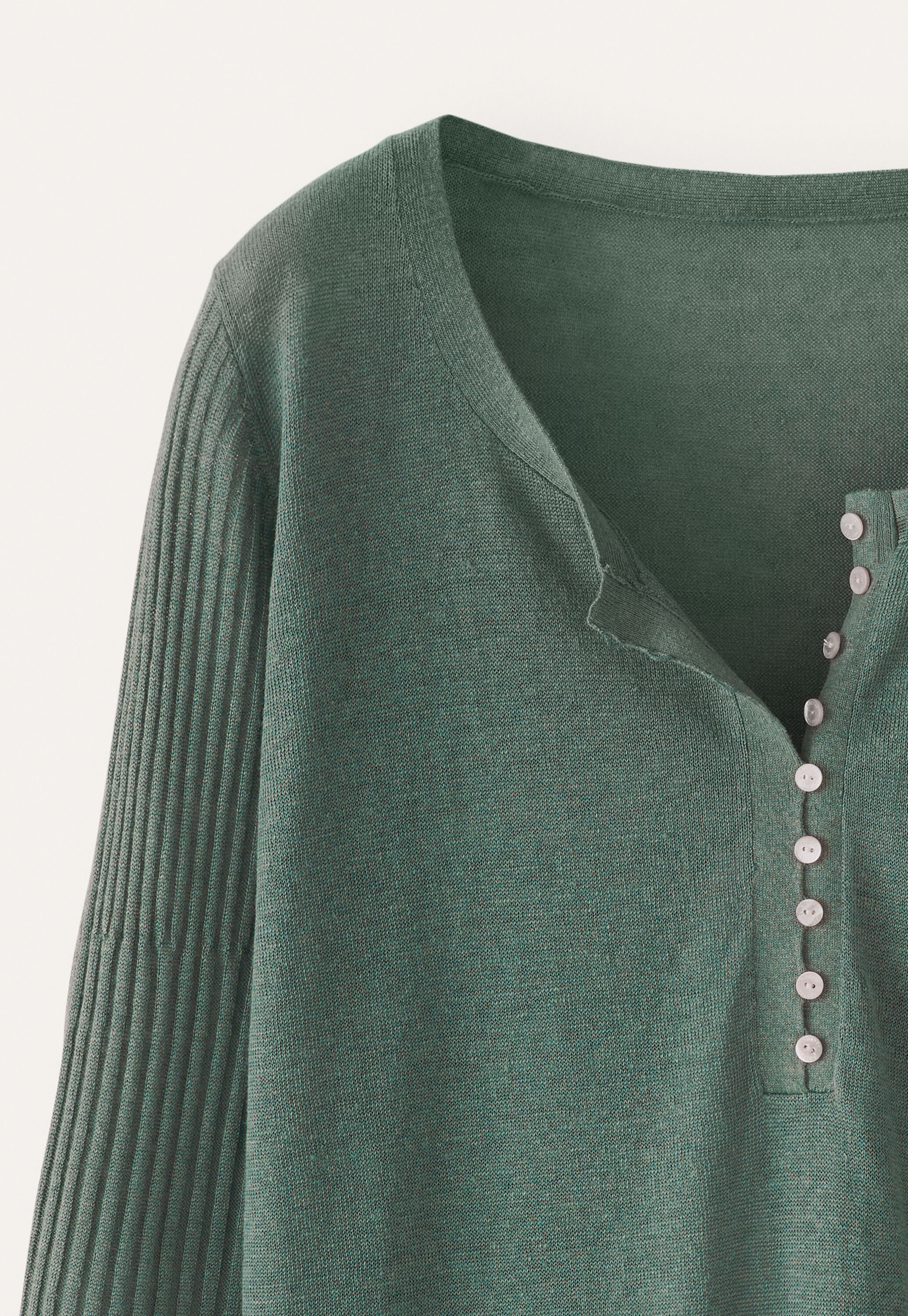 Ribbed-sleeve sweater