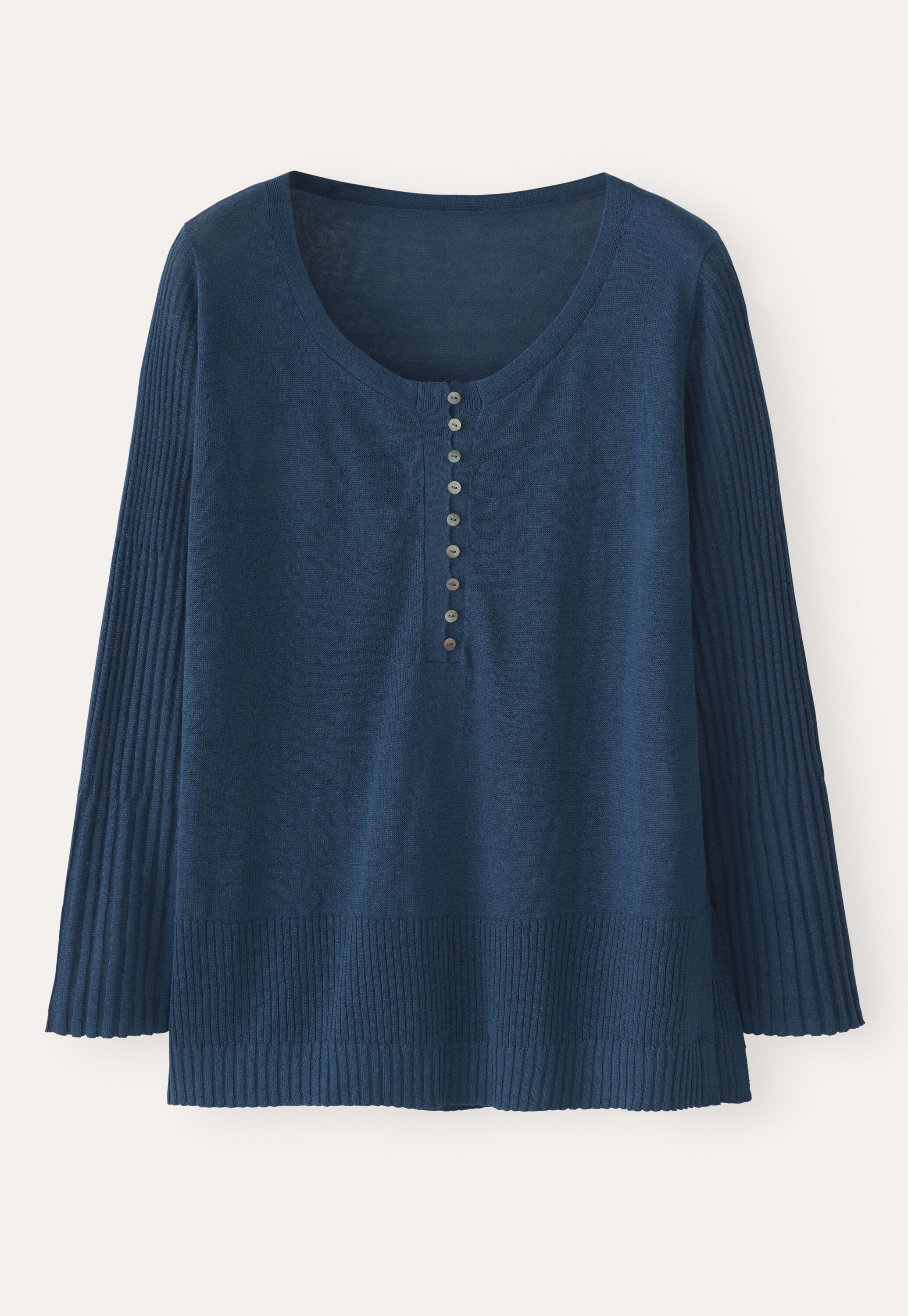 Ribbed-sleeve sweater