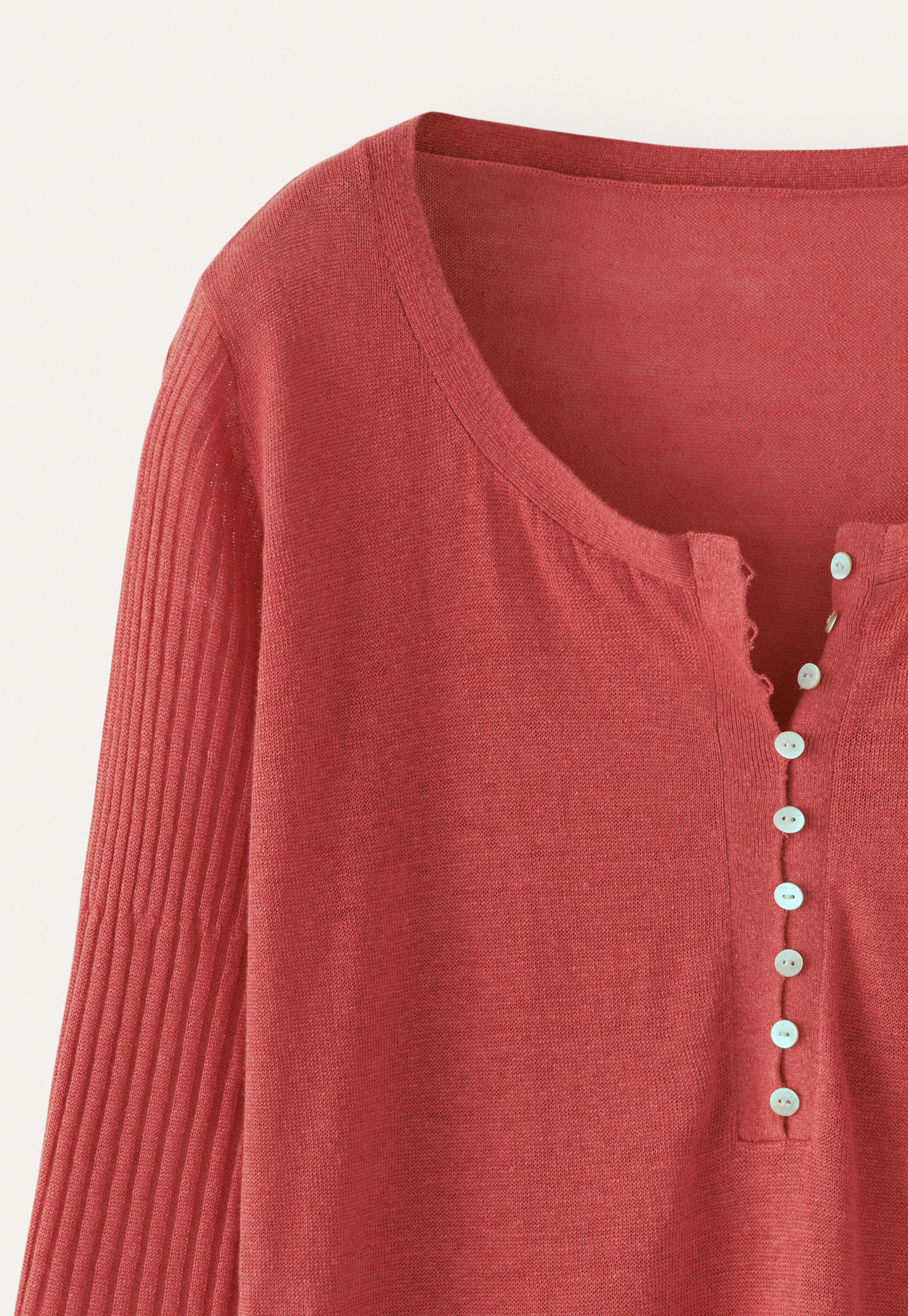 Ribbed-sleeve sweater