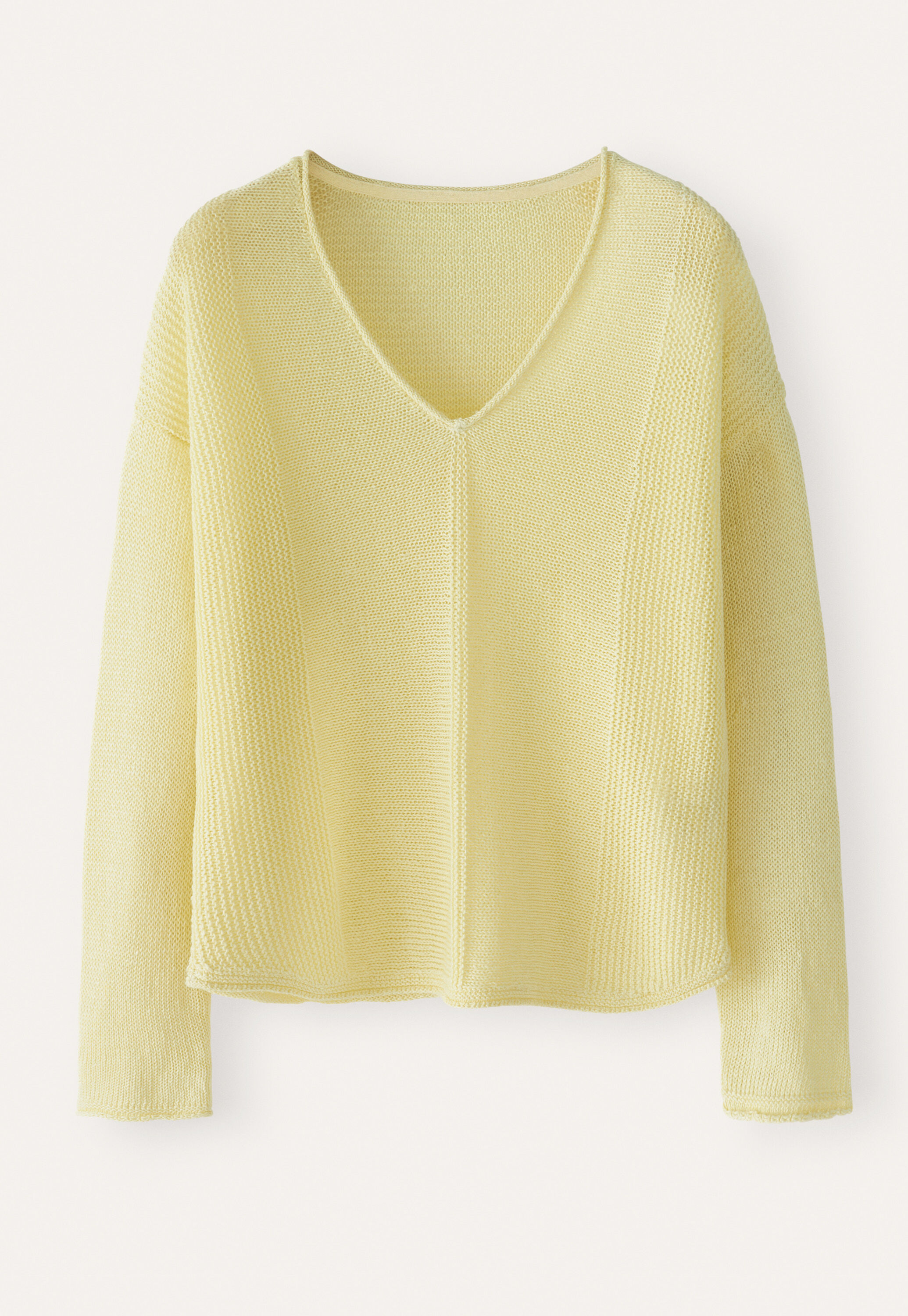V-neck ribbed panel sweater, Sherbet, large