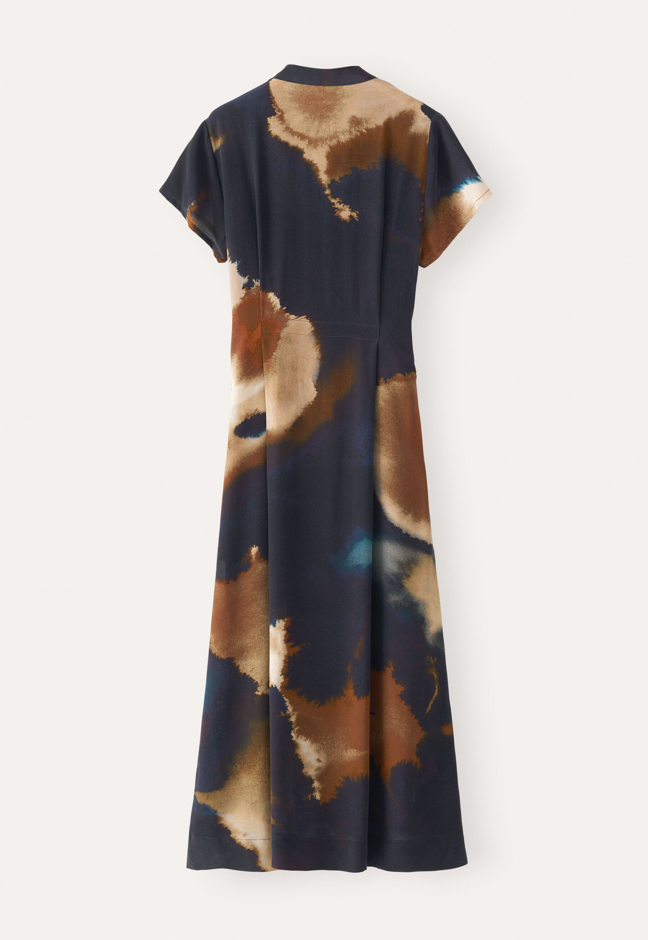 Printed cap-sleeve dress
