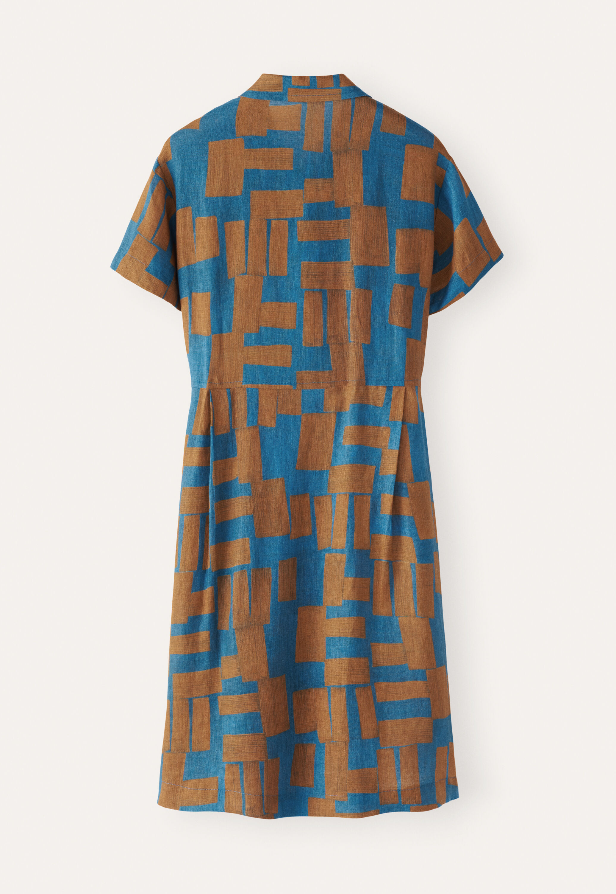 Printed cap-sleeve dress