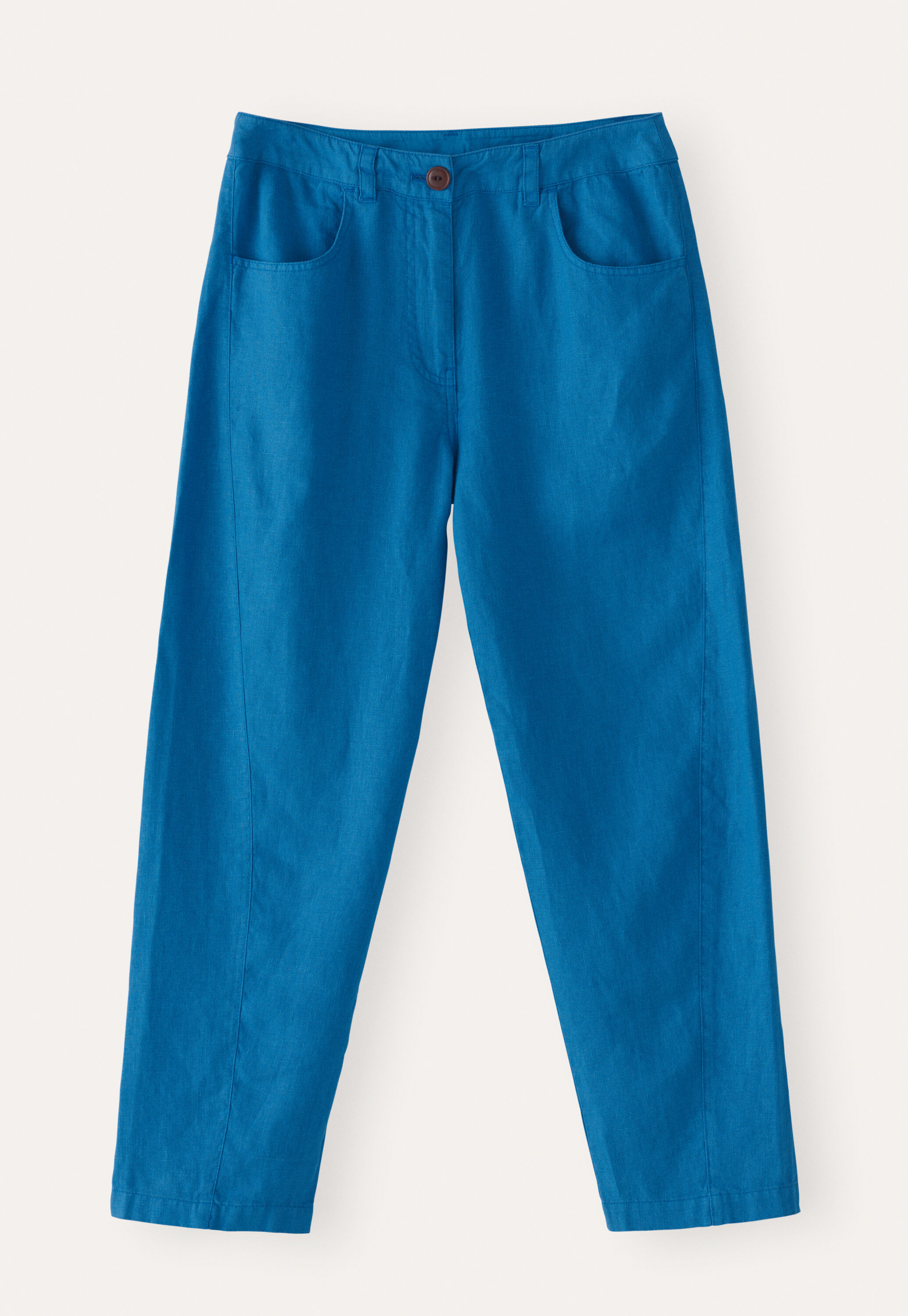 Curved-leg trousers