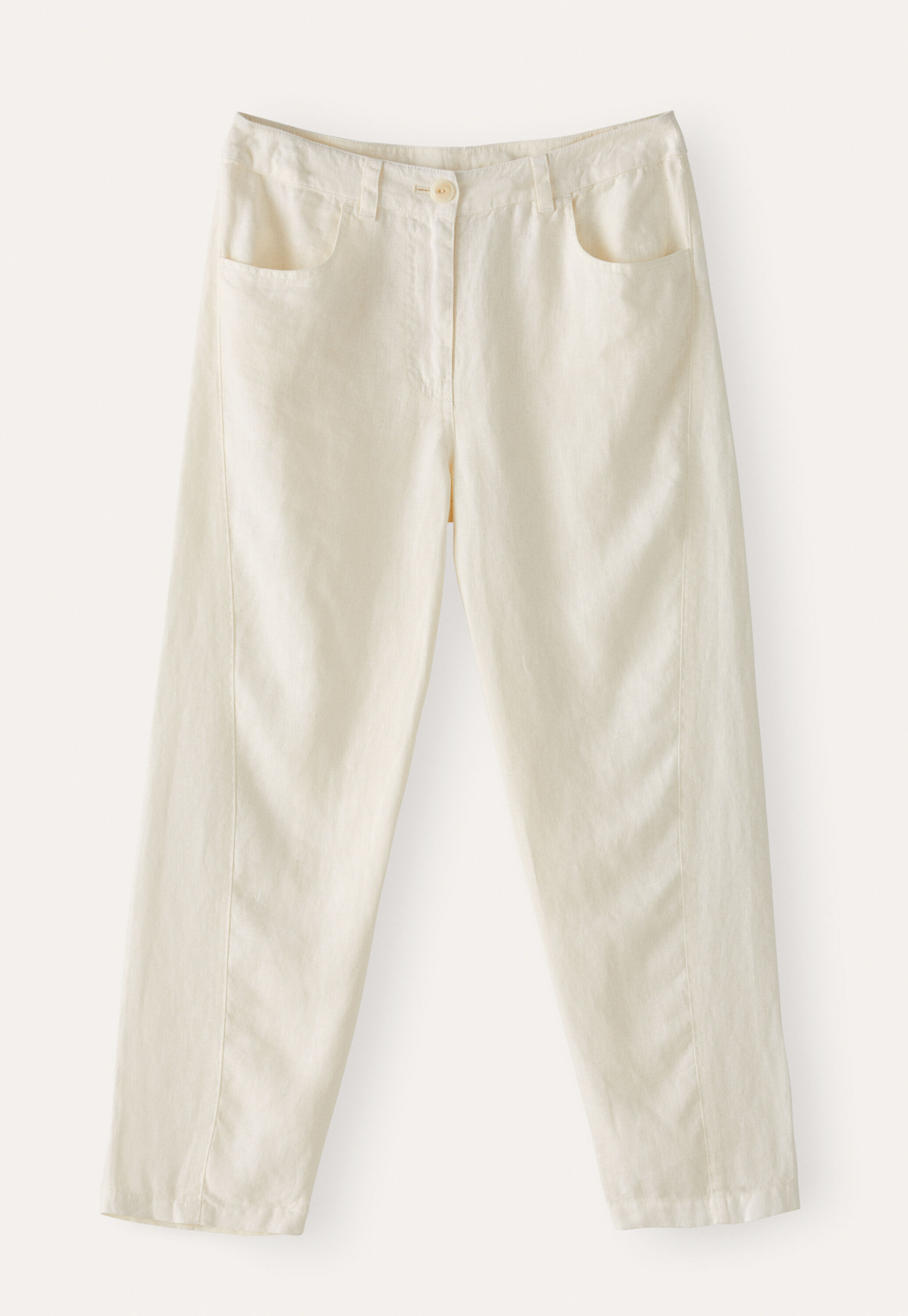 Curved-leg trousers