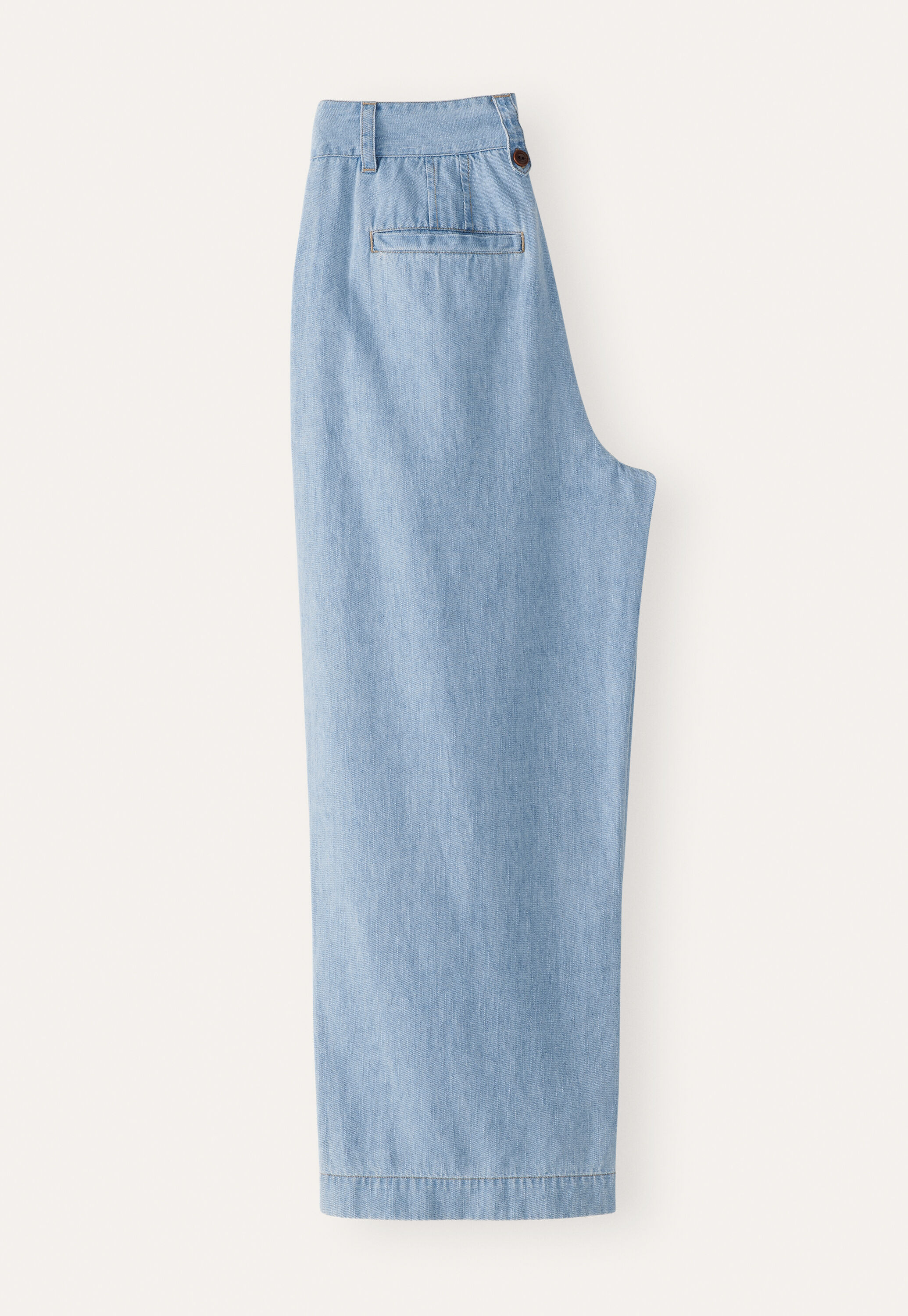 Indigo-dyed cropped trousers