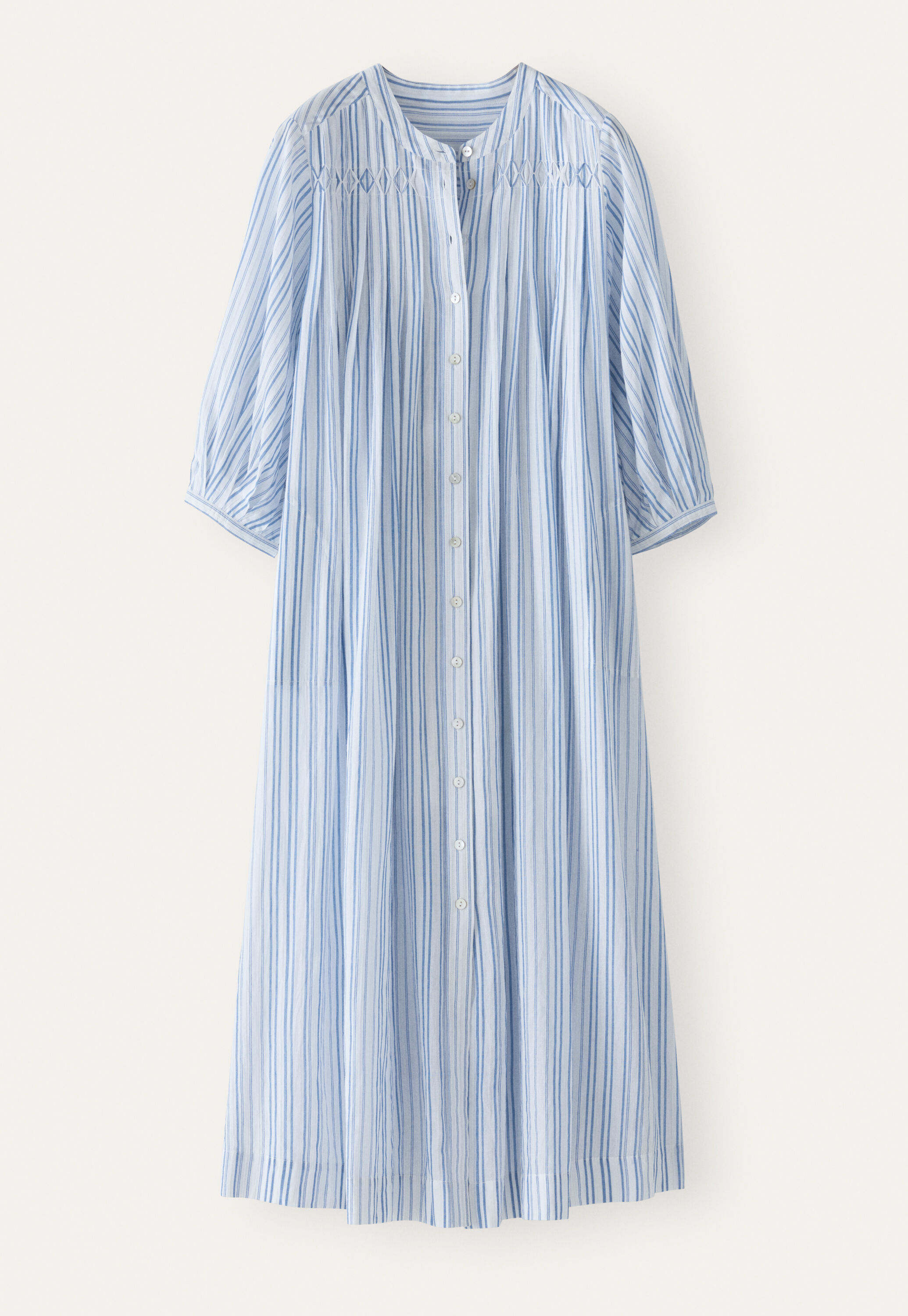 Striped maxi-length dress