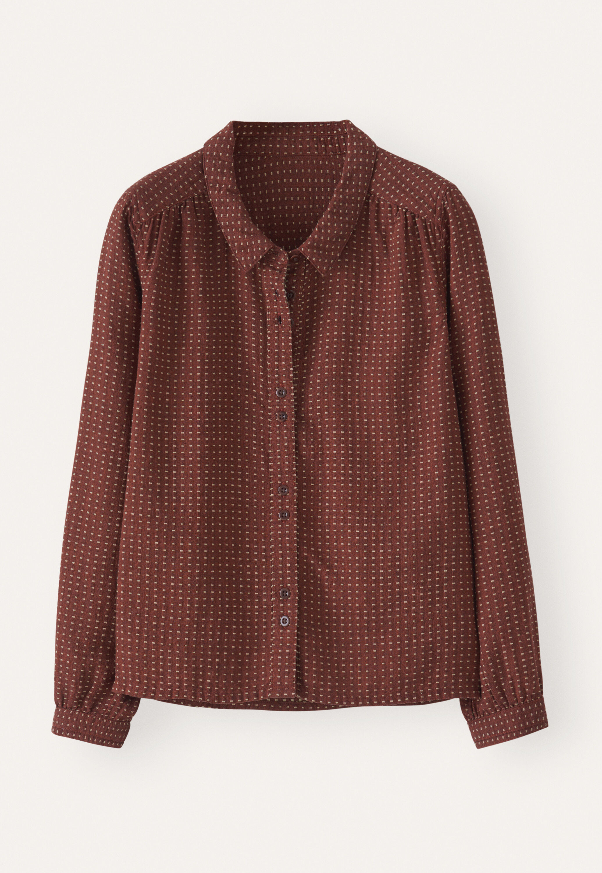 Dot-weave shirt, Rust red, large