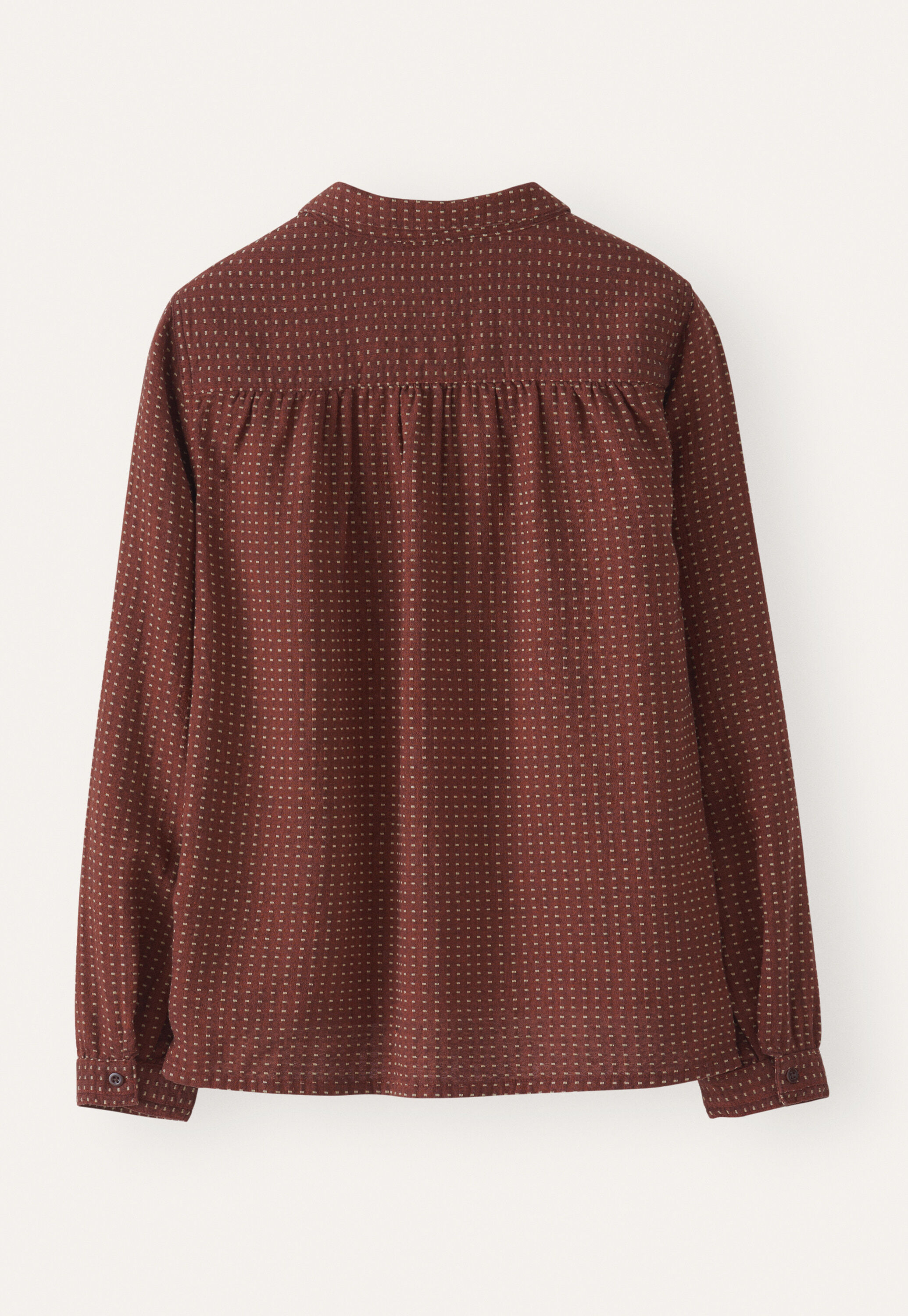Dot-weave shirt, Rust red, large