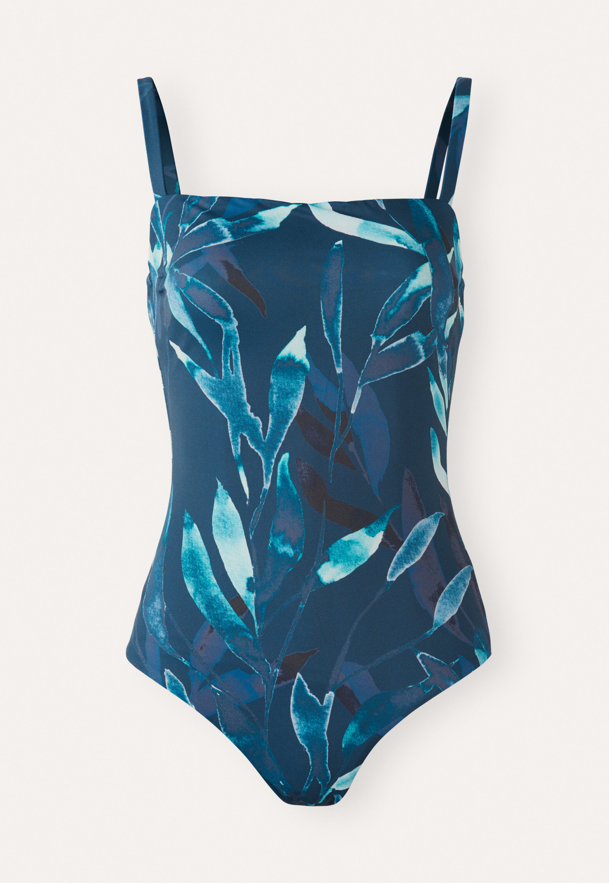 Printed square-neck swimsuit