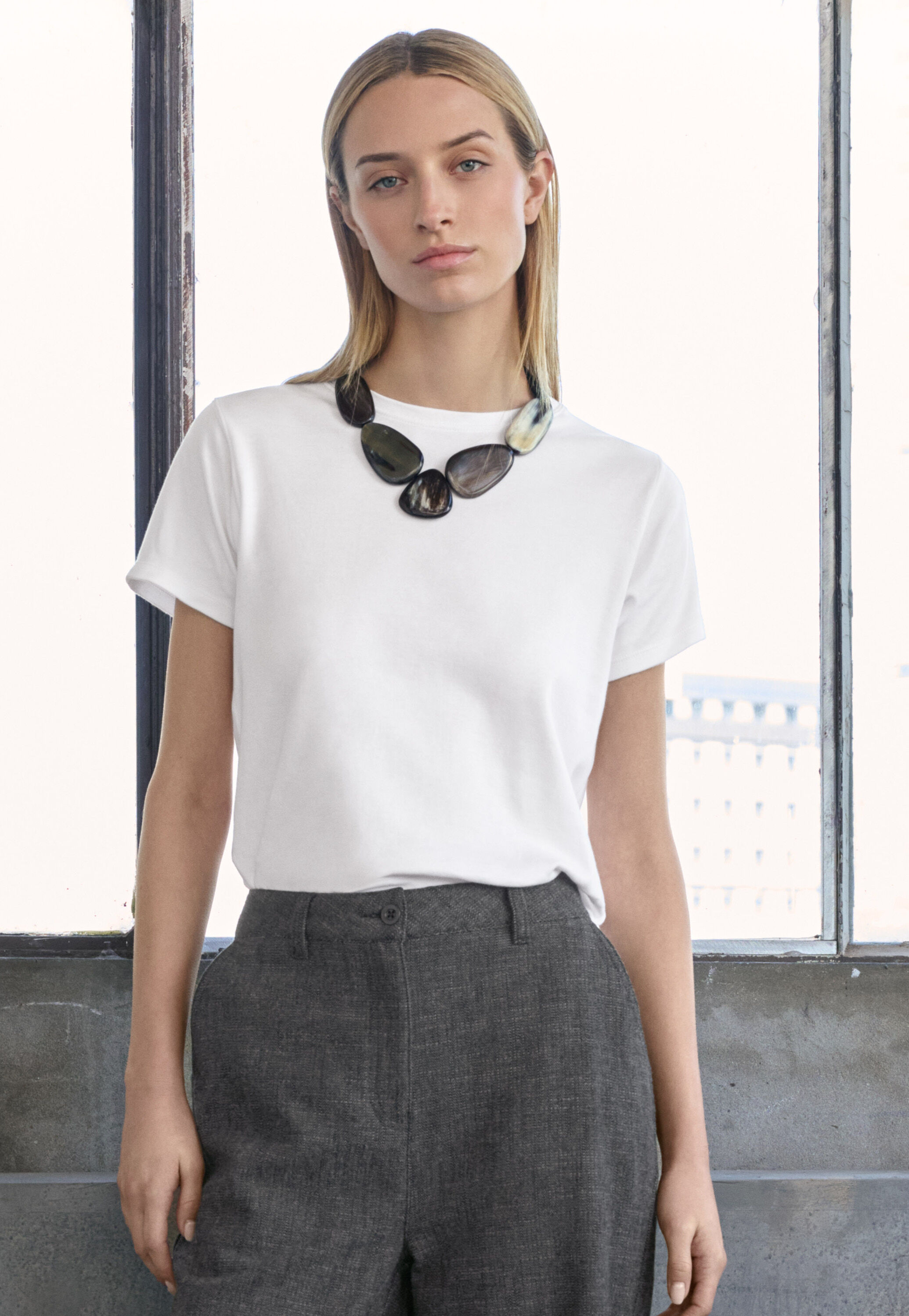 Jersey T-shirt, White, large