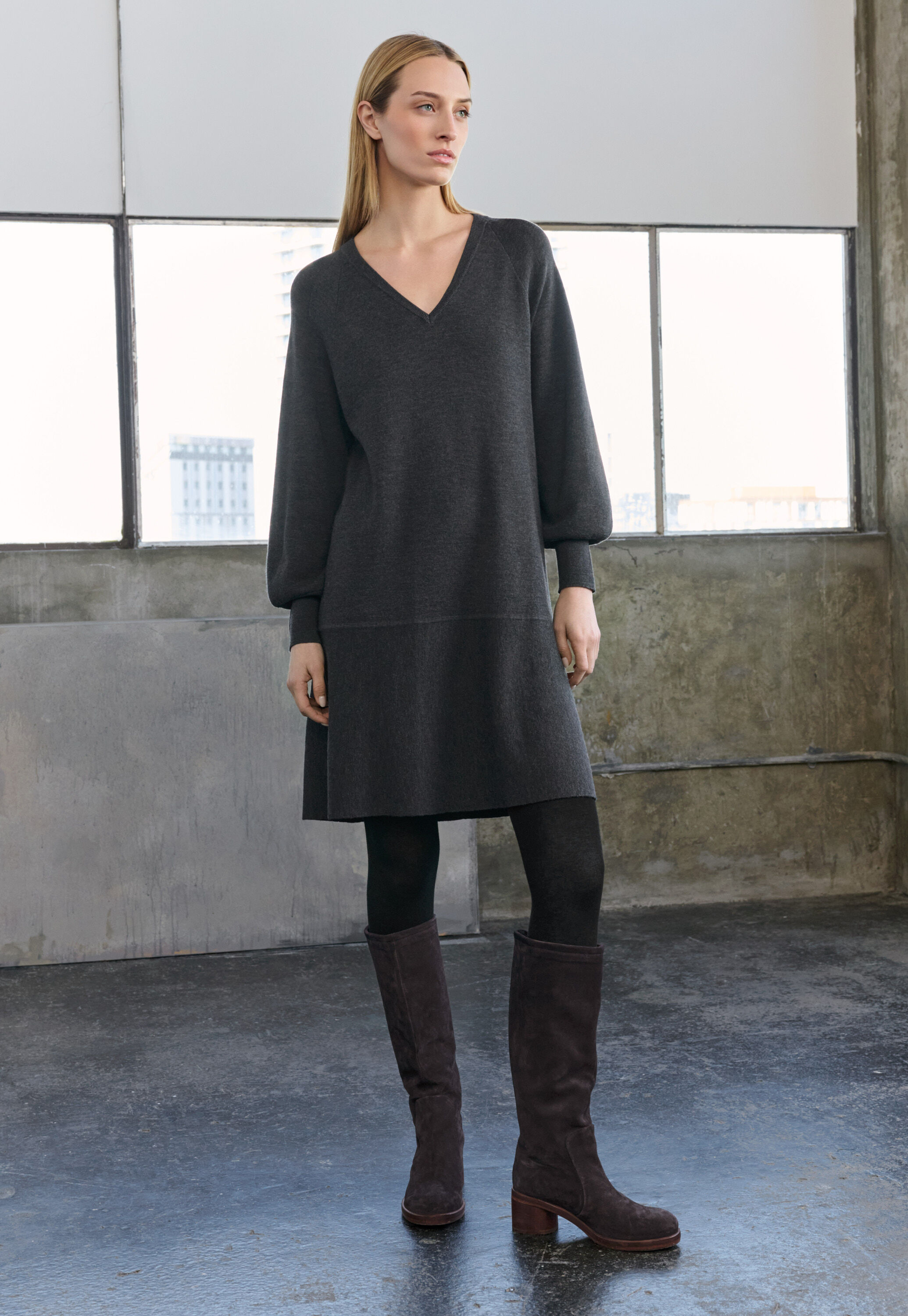 Peplum-detail dress