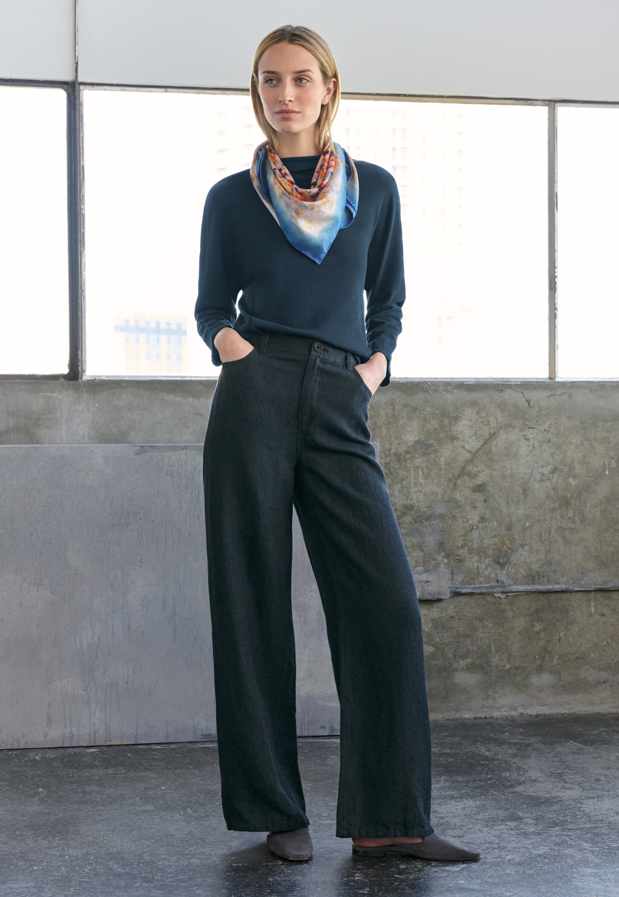 Jersey top, Dark blue, large