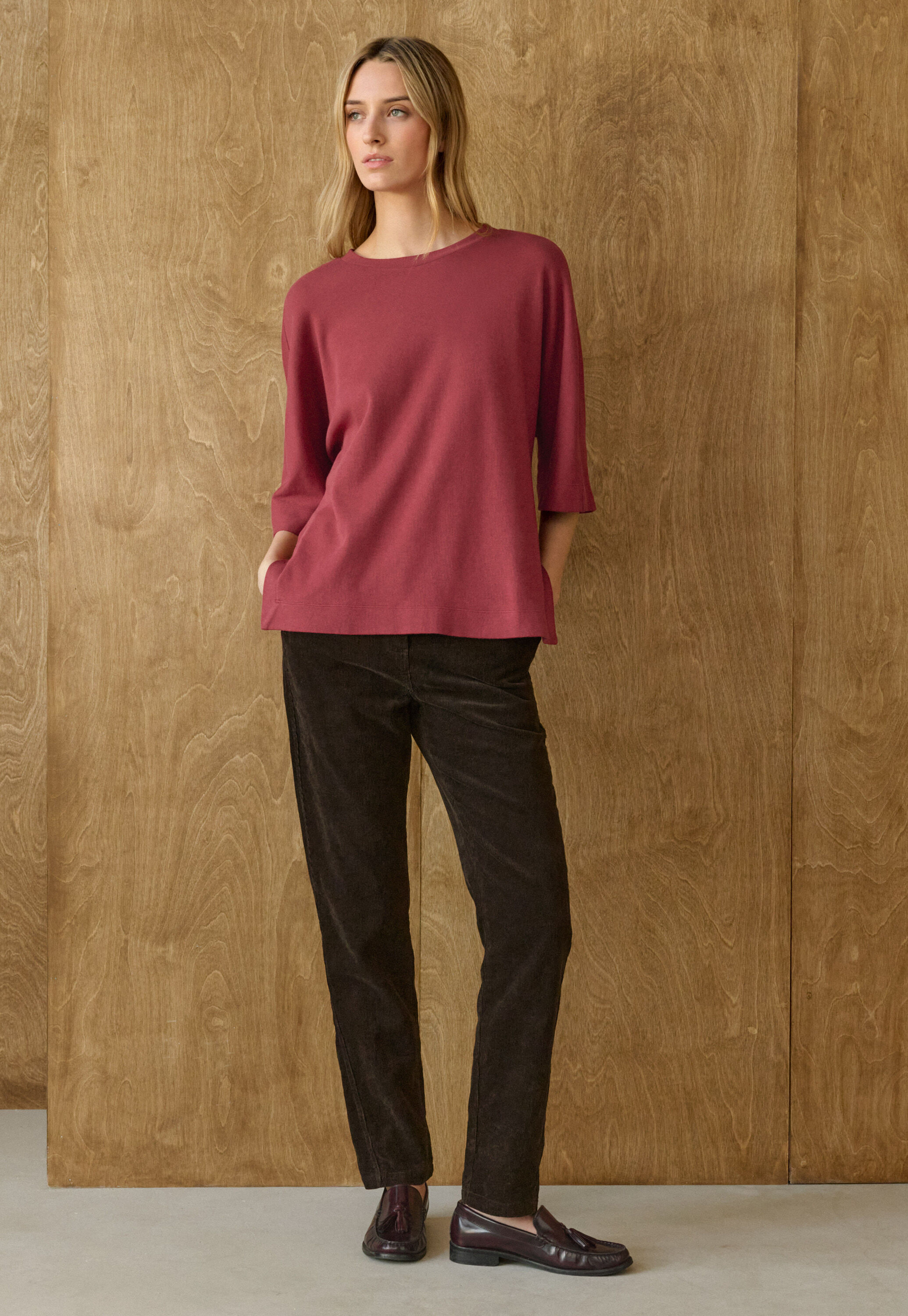 Straight-leg cord trouser