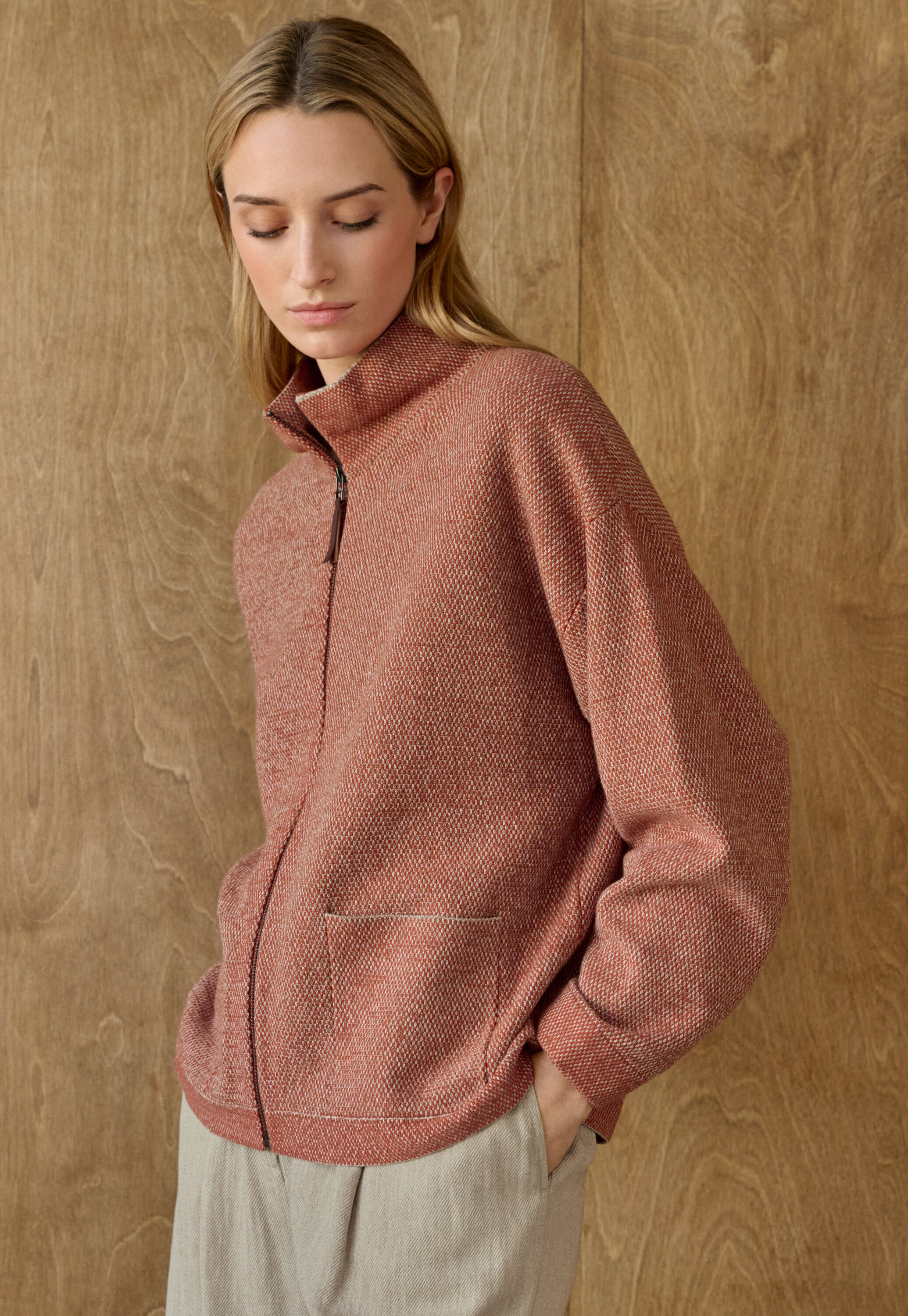 Zip-front jacket, Copper fawn, large
