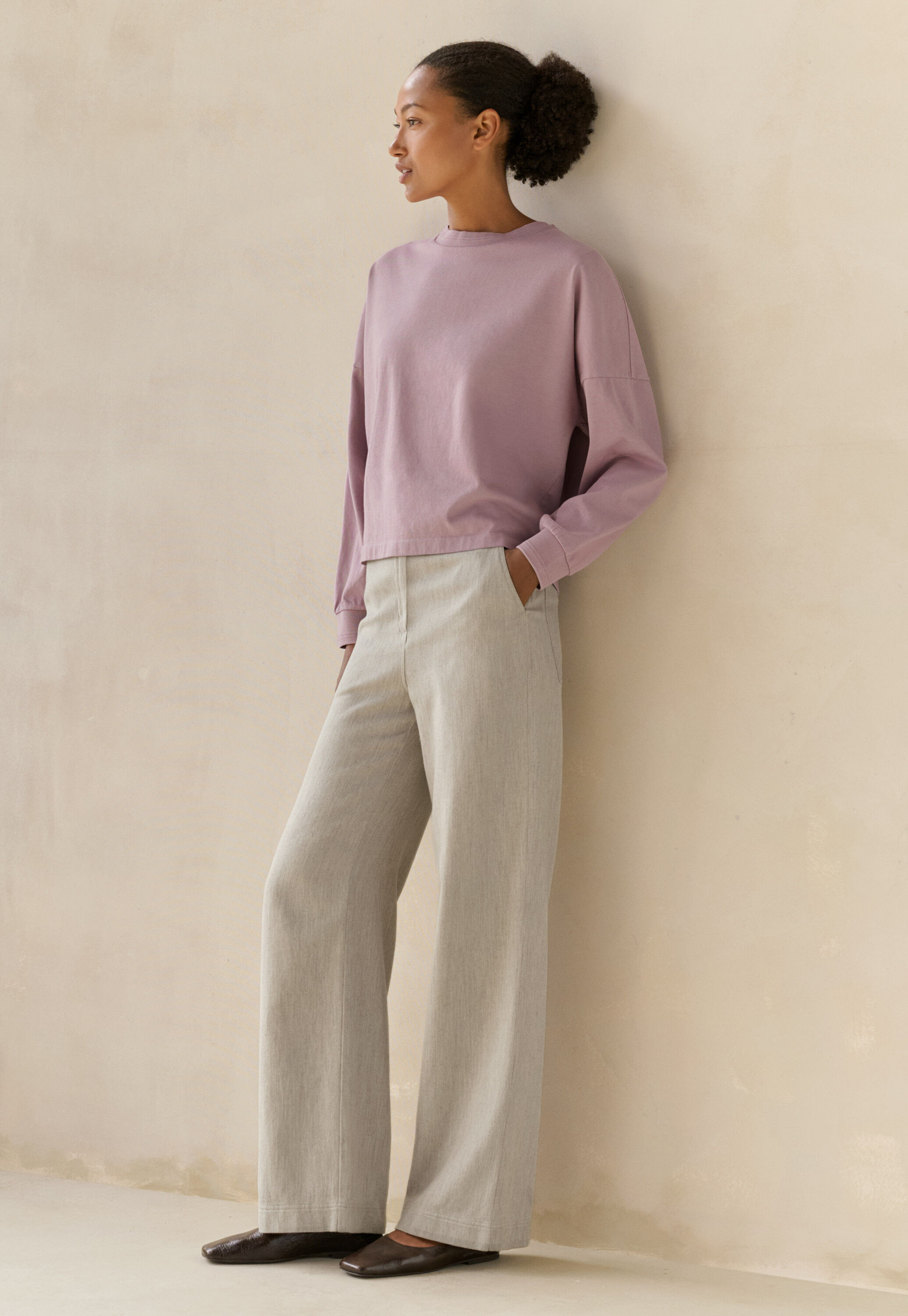 Straight-leg trousers, Fawn, large