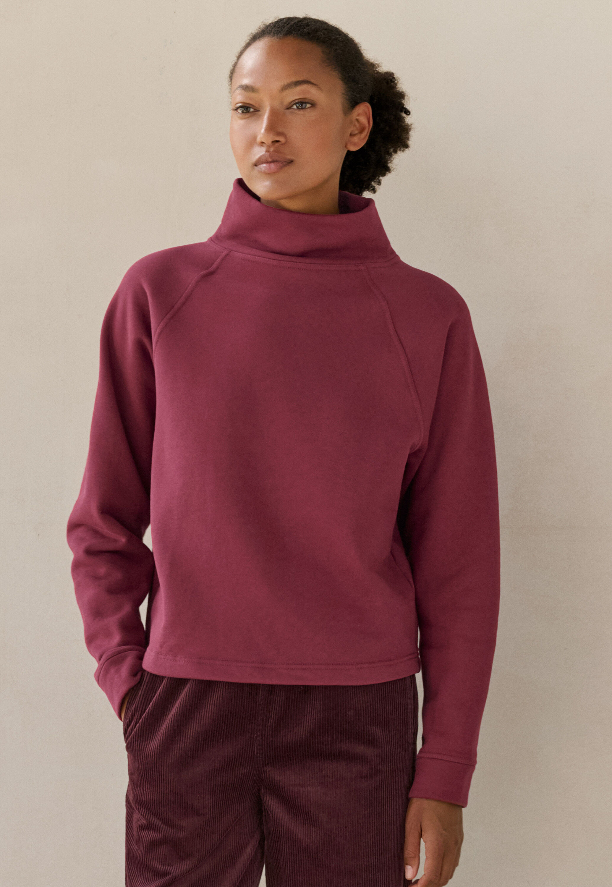 Funnel-neck sweatshirt