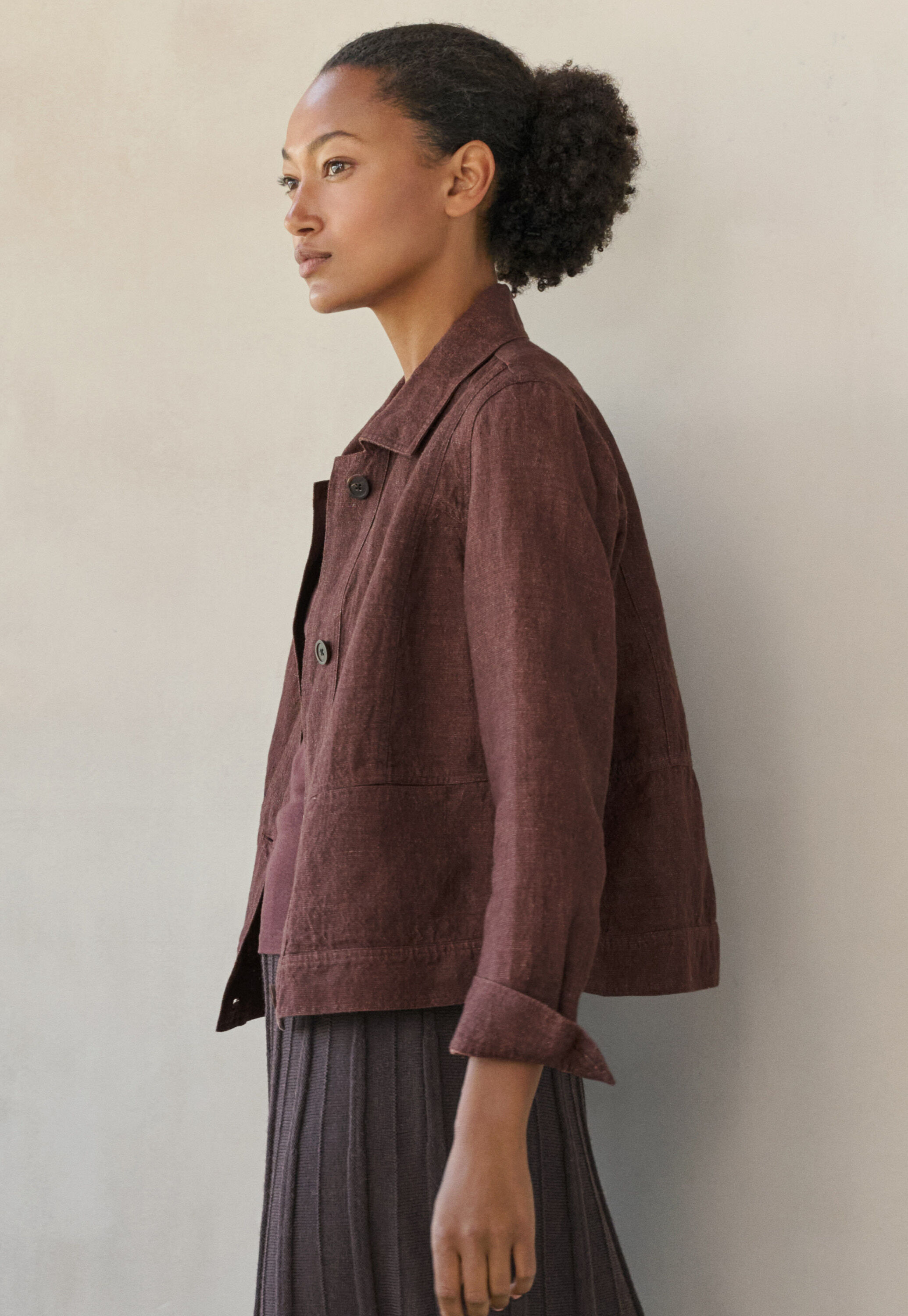 Boxy jacket, Blush brown, large