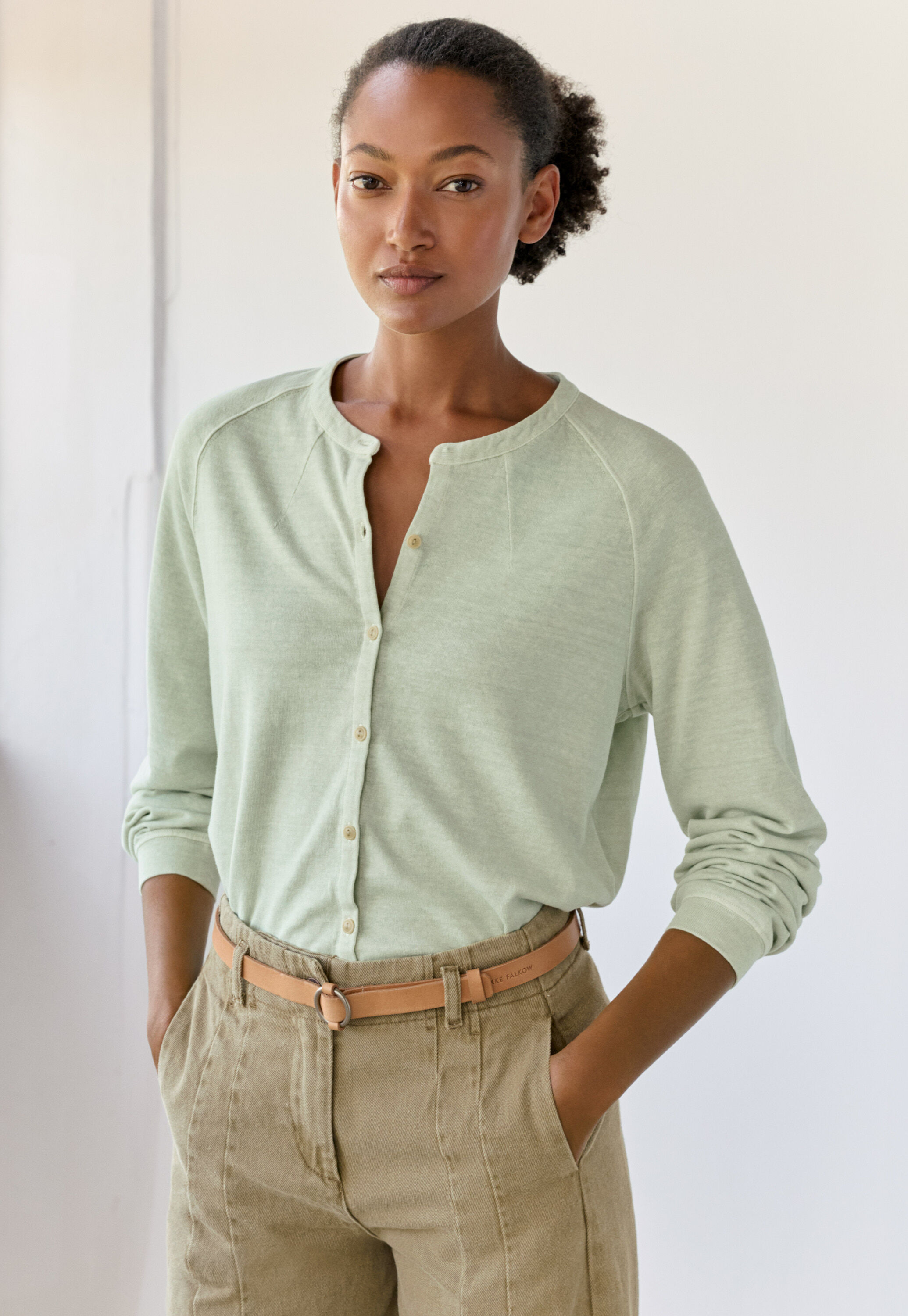 Funnel-neck top