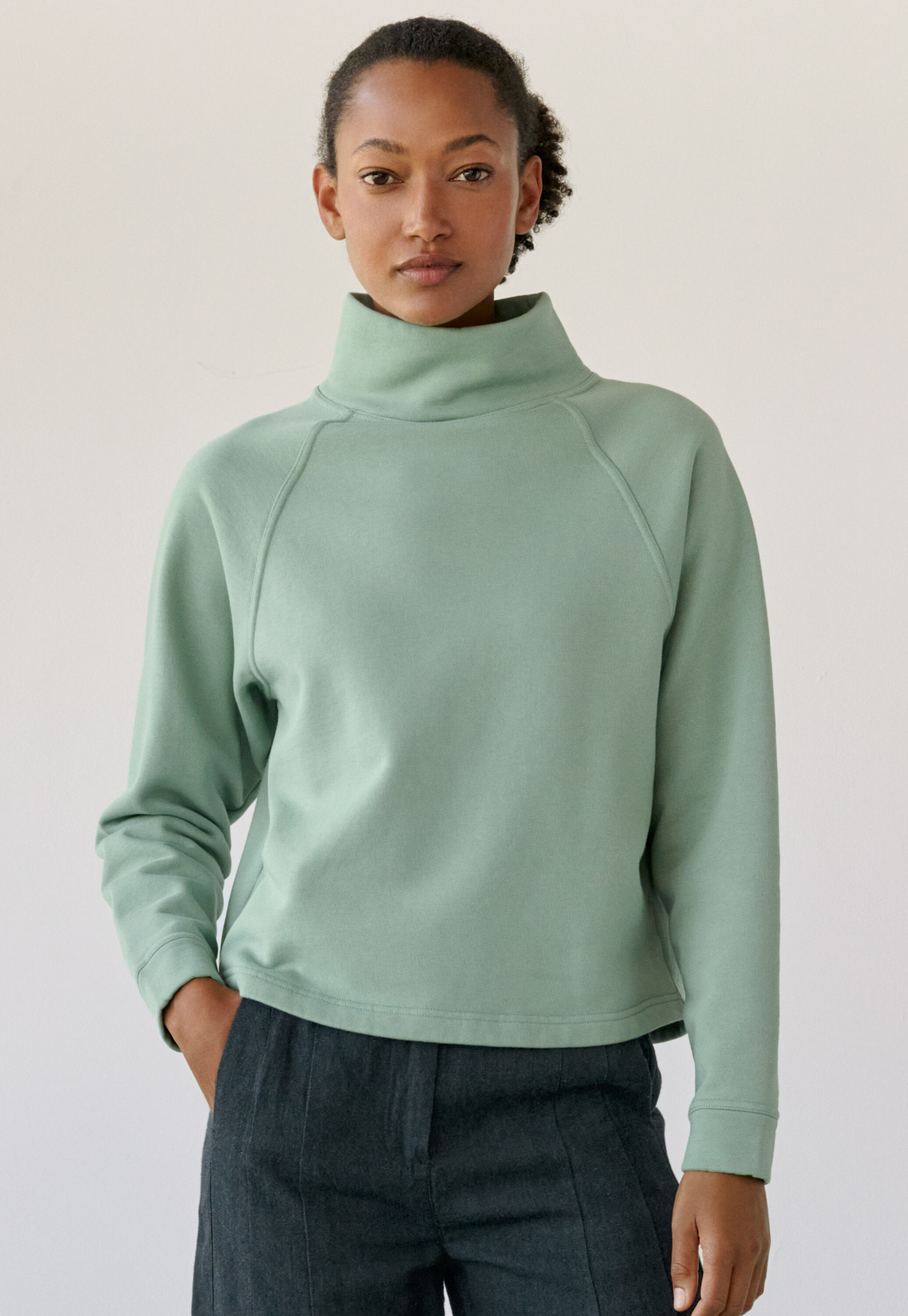 Funnel-neck top
