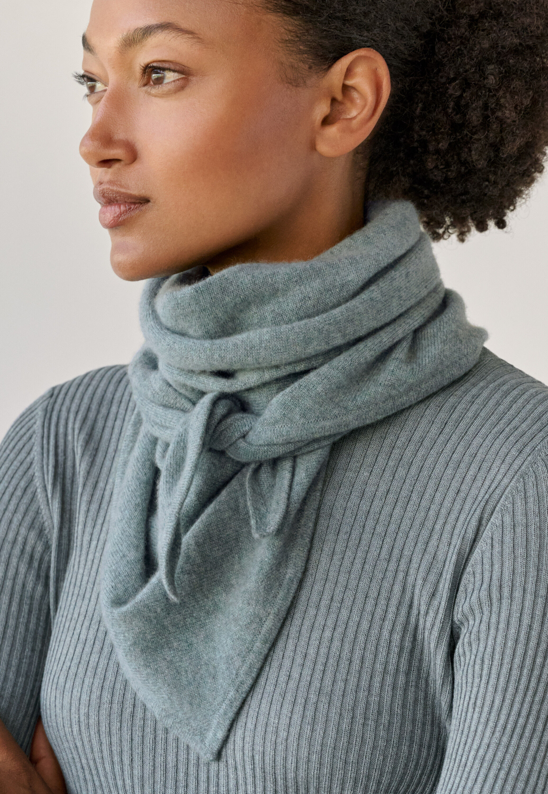 Large triangular scarf, Lagoon, large