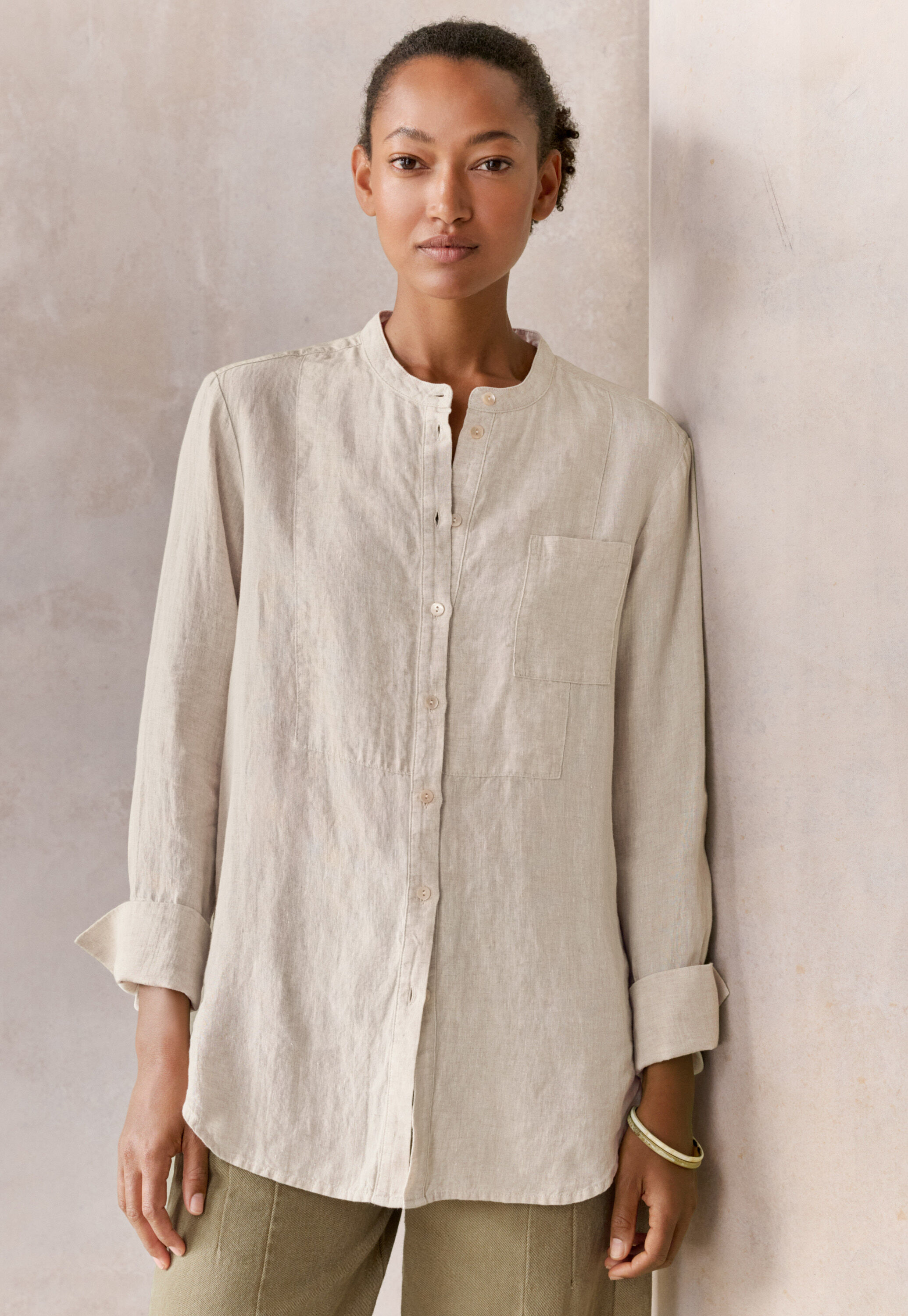 Garment-dyed overshirt