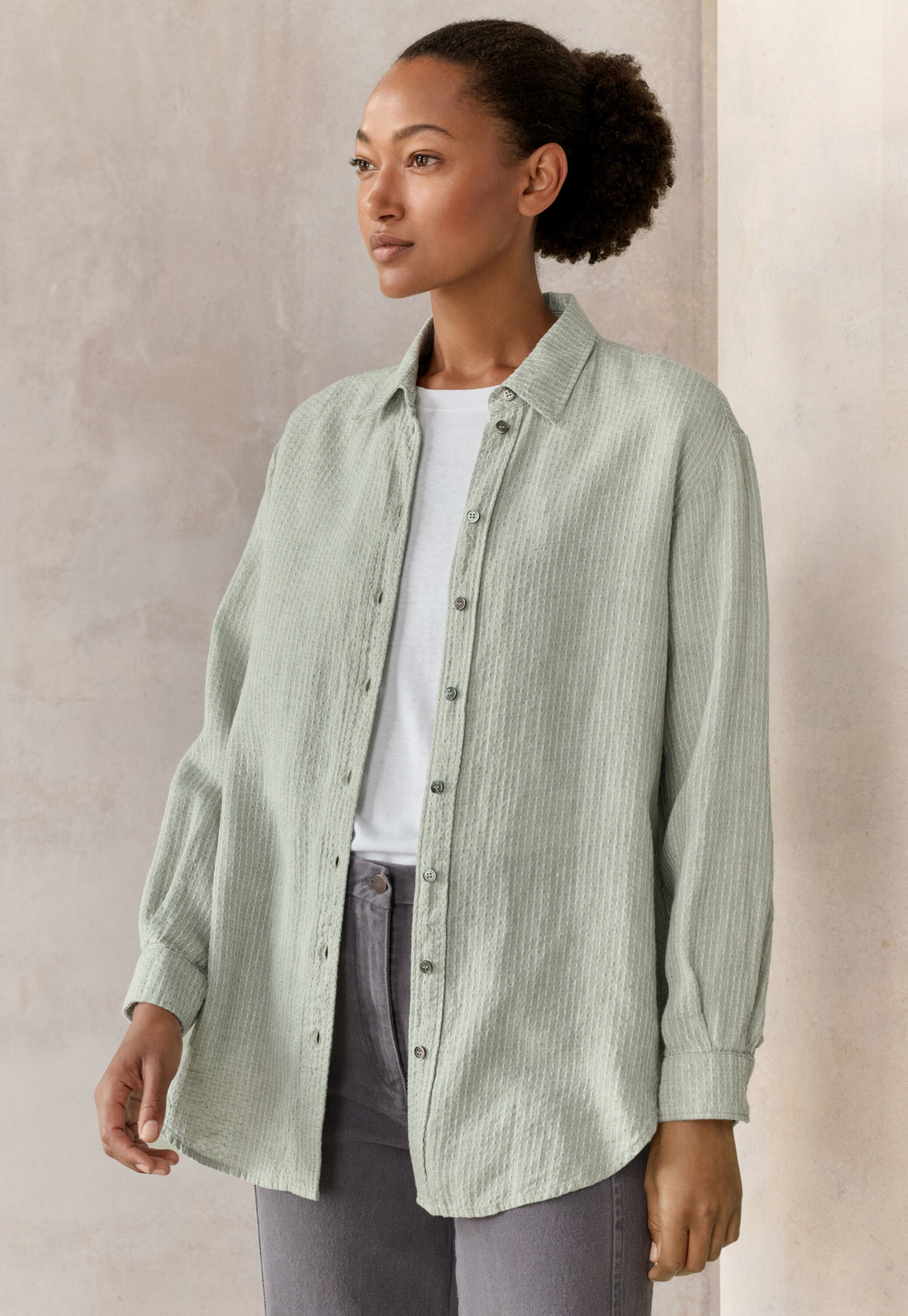 Garment-dyed overshirt