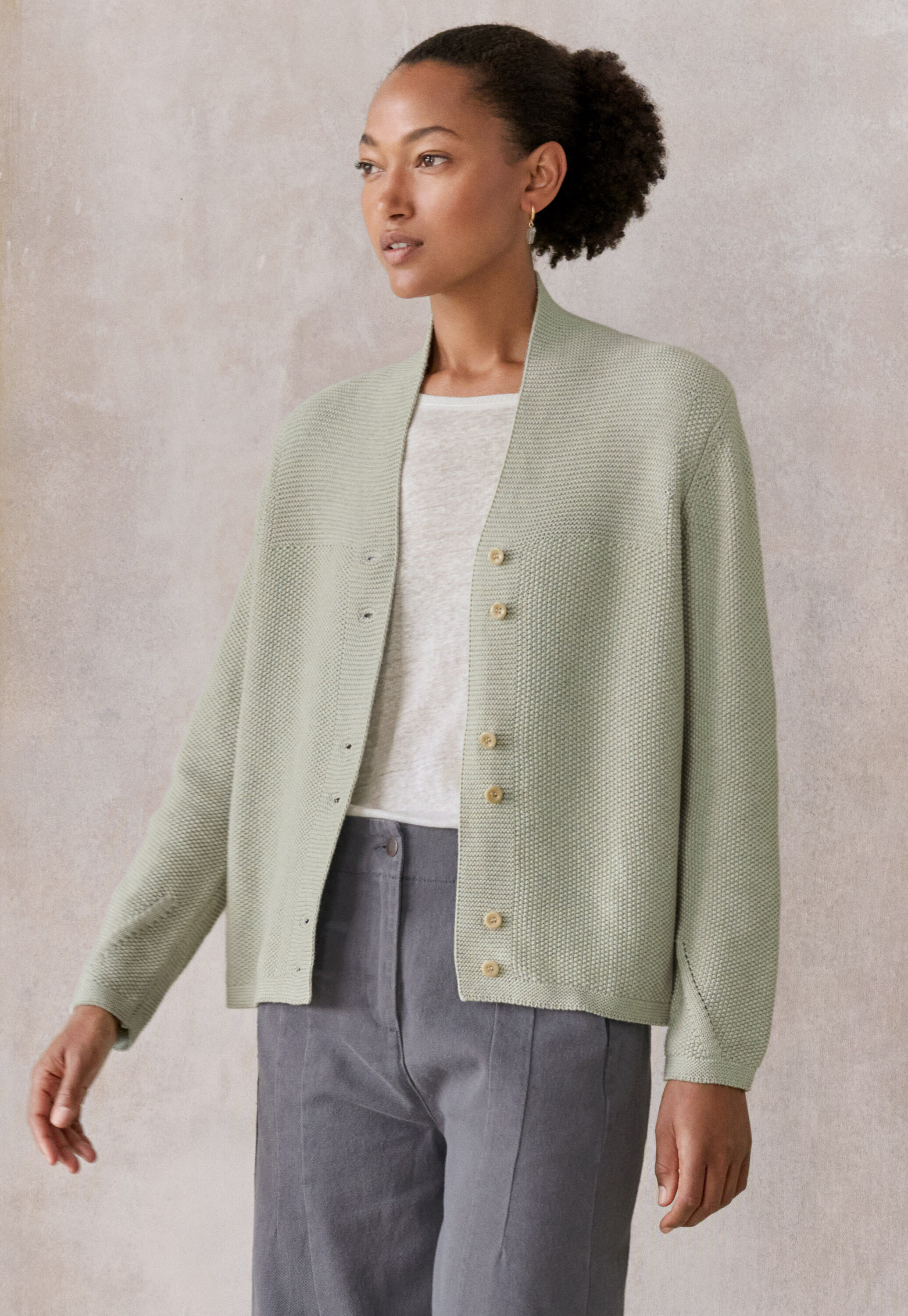 Button-front cardigan