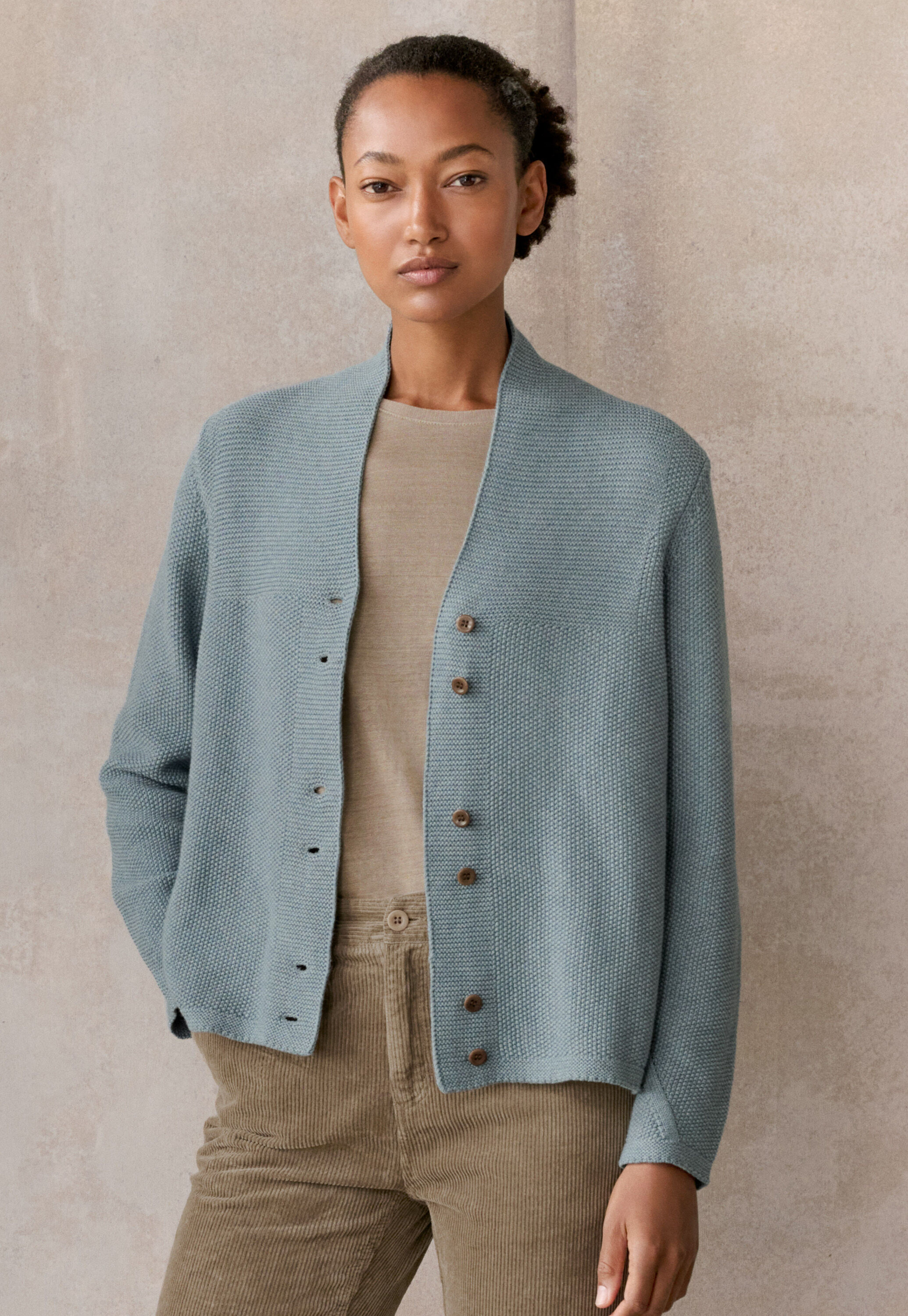 Button-front cardigan